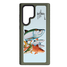 Guy Harvey Fortitude Series for Samsung Galaxy S22 Ultra - Inshore Collage - Custom Case - OliveDrabGreen - cellhelmet