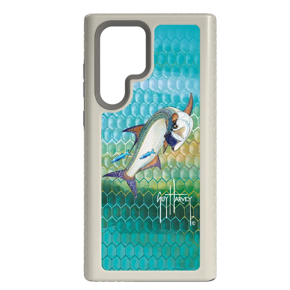 Guy Harvey Fortitude Series for Samsung Galaxy S22 Ultra - Tarpon Skin - Custom Case - Gray - cellhelmet