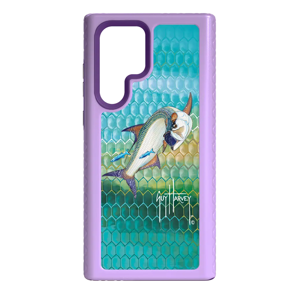 Guy Harvey Fortitude Series for Samsung Galaxy S22 Ultra - Tarpon Skin - Custom Case - LilacBlossom - cellhelmet