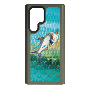 Guy Harvey Fortitude Series for Samsung Galaxy S22 Ultra - Tarpon Skin - Custom Case - OliveDrabGreen - cellhelmet