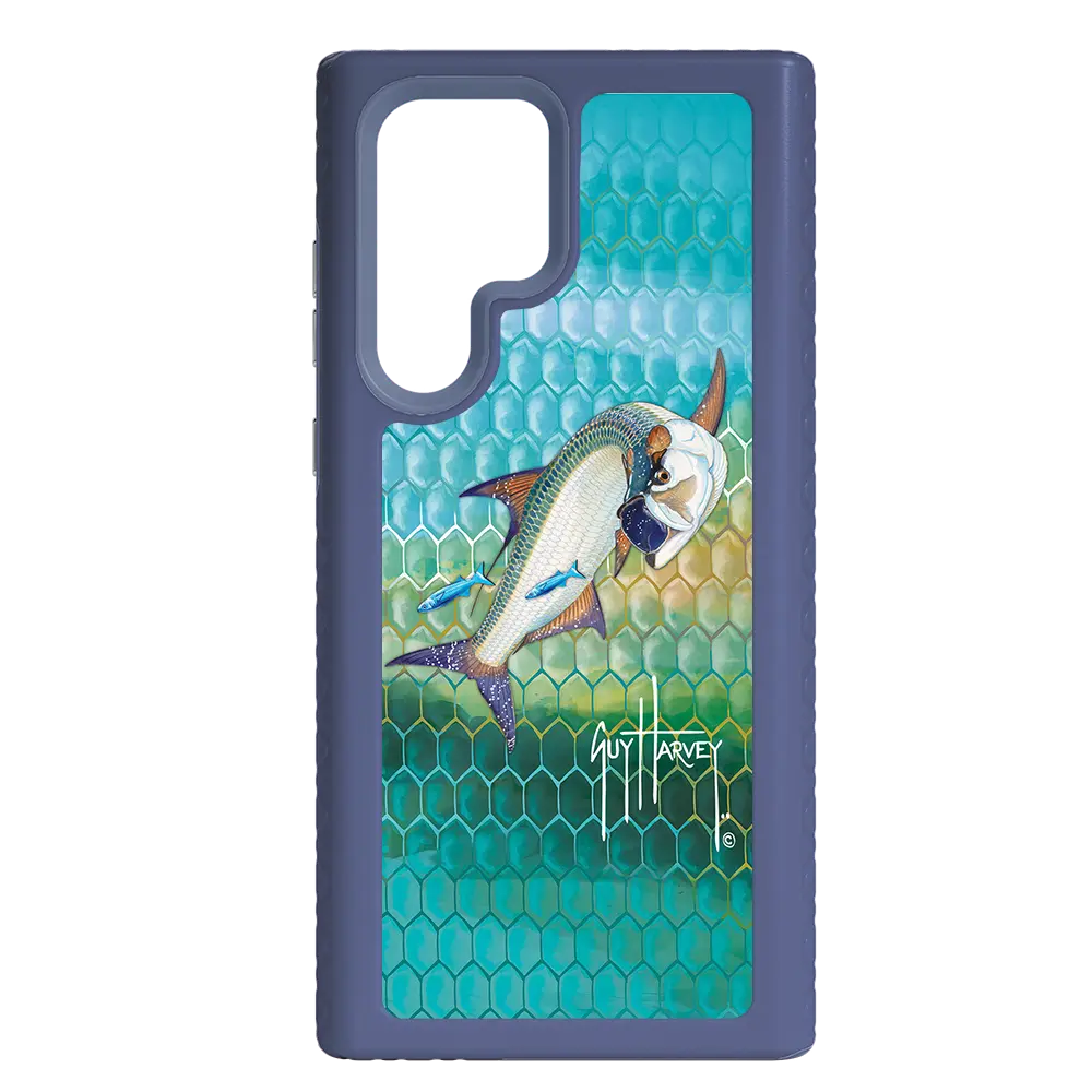 Guy Harvey Fortitude Series for Samsung Galaxy S22 Ultra - Tarpon Skin - Custom Case - SlateBlue - cellhelmet