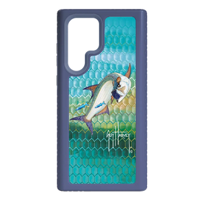Guy Harvey Fortitude Series for Samsung Galaxy S22 Ultra - Tarpon Skin - Custom Case - SlateBlue - cellhelmet