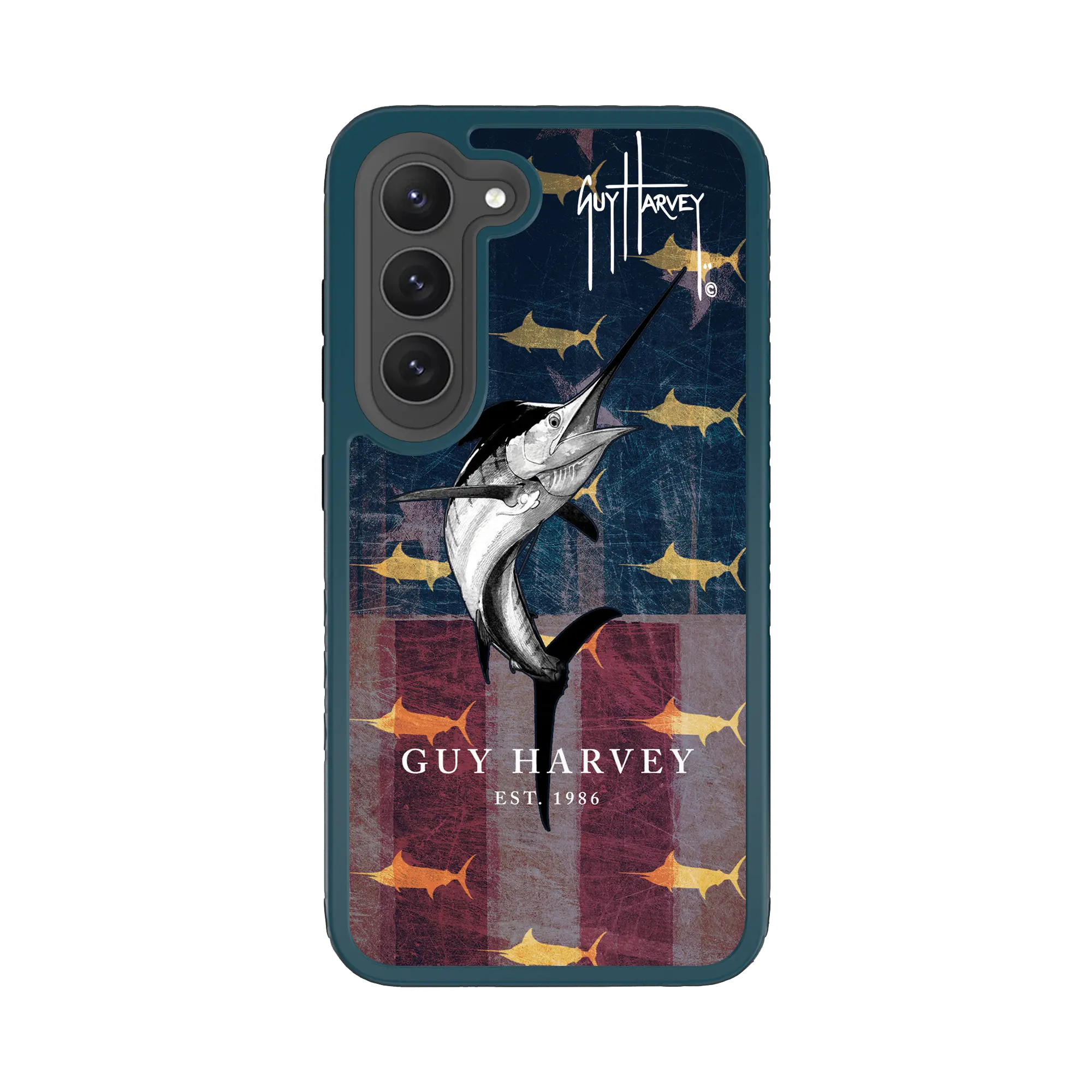 Guy Harvey Fortitude Series for Samsung Galaxy S23 - American Marlin - Custom Case - DeepSeaBlue - cellhelmet
