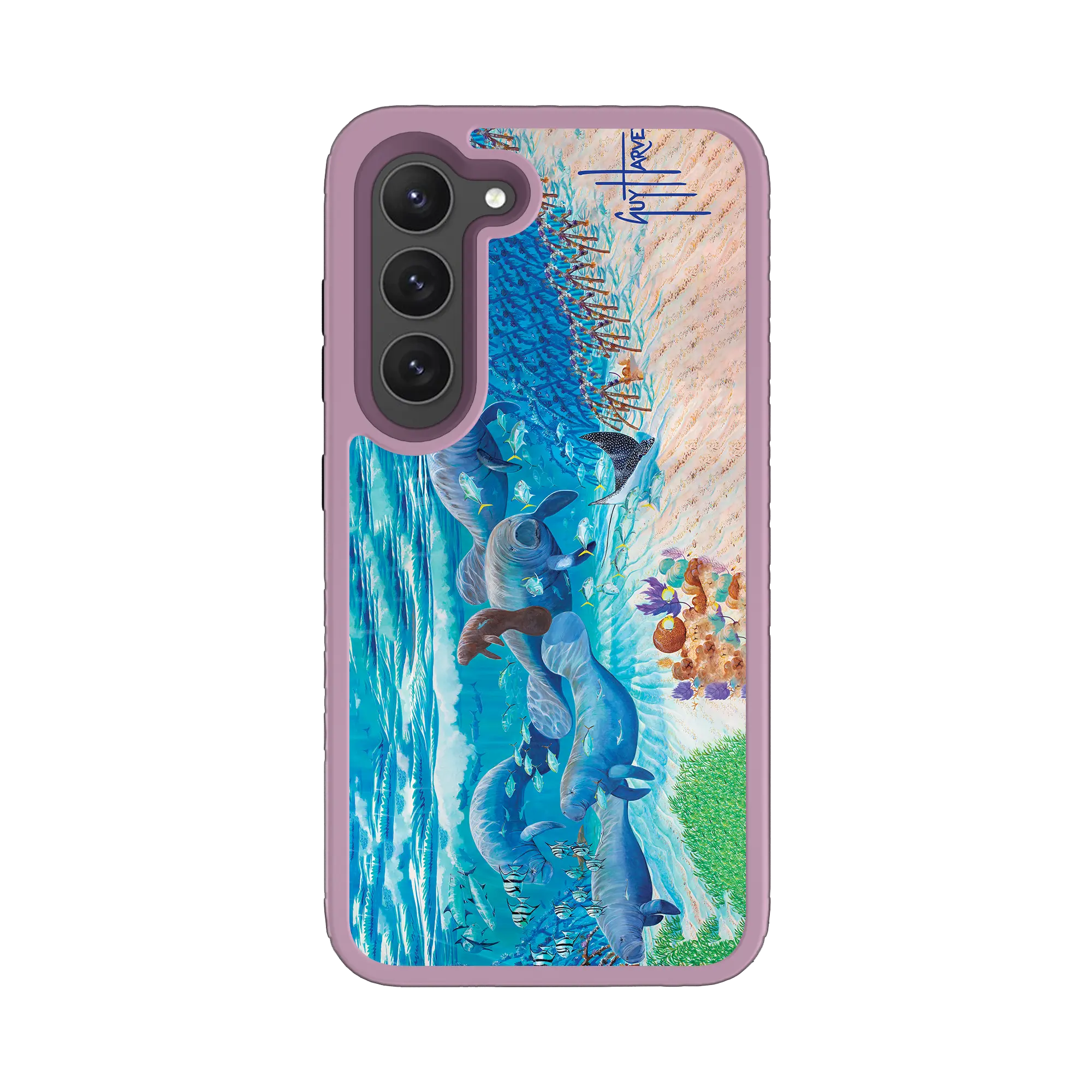 Guy Harvey Fortitude Series for Samsung Galaxy S23 - Manatee Pass - Custom Case - LilacBlossomPurple - cellhelmet
