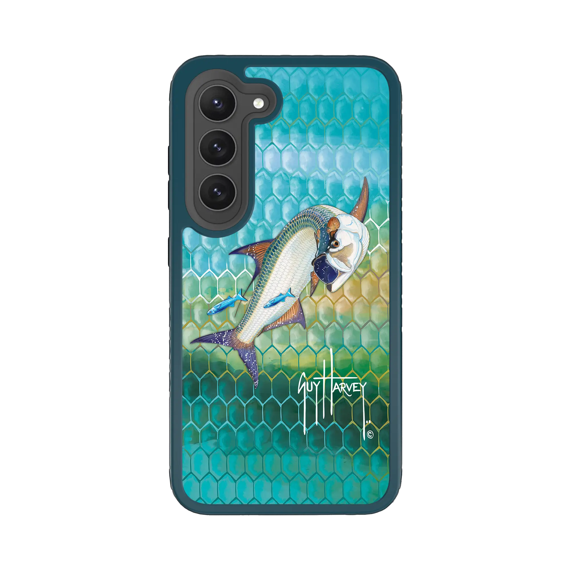 Guy Harvey Fortitude Series for Samsung Galaxy S23 - Tarpon Skin - Custom Case - DeepSeaBlue - cellhelmet