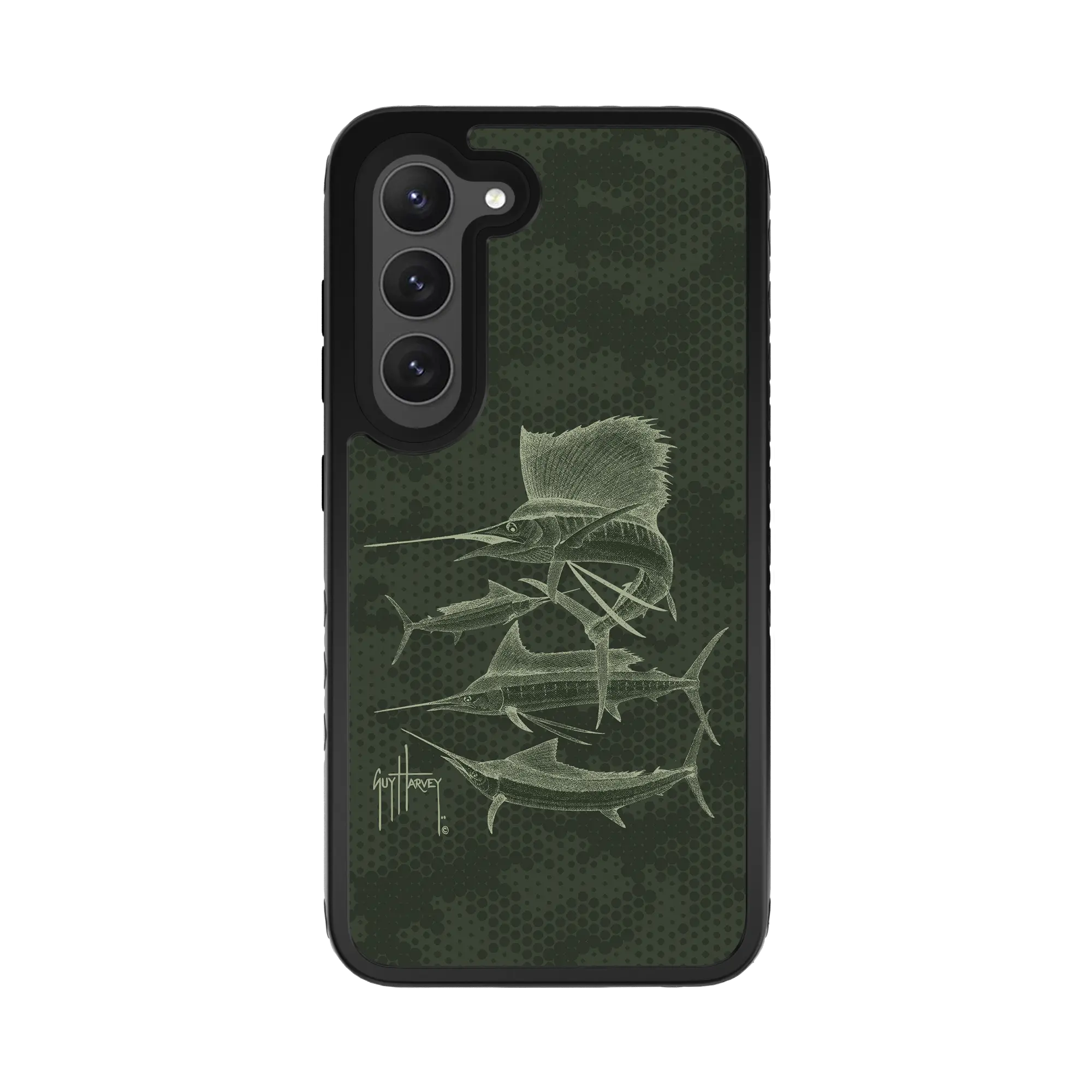 Guy Harvey Fortitude Series for Samsung Galaxy S23 Plus - Green Camo - Custom Case - OnyxBlack - cellhelmet