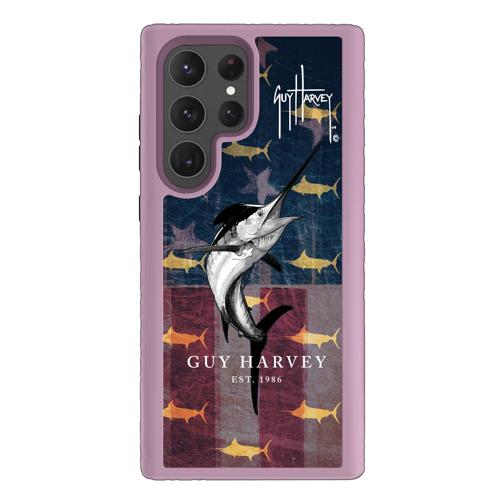 Guy Harvey Fortitude Series for Samsung Galaxy S23 Ultra - American Marlin - Custom Case - LilacBlossomPurple - cellhelmet