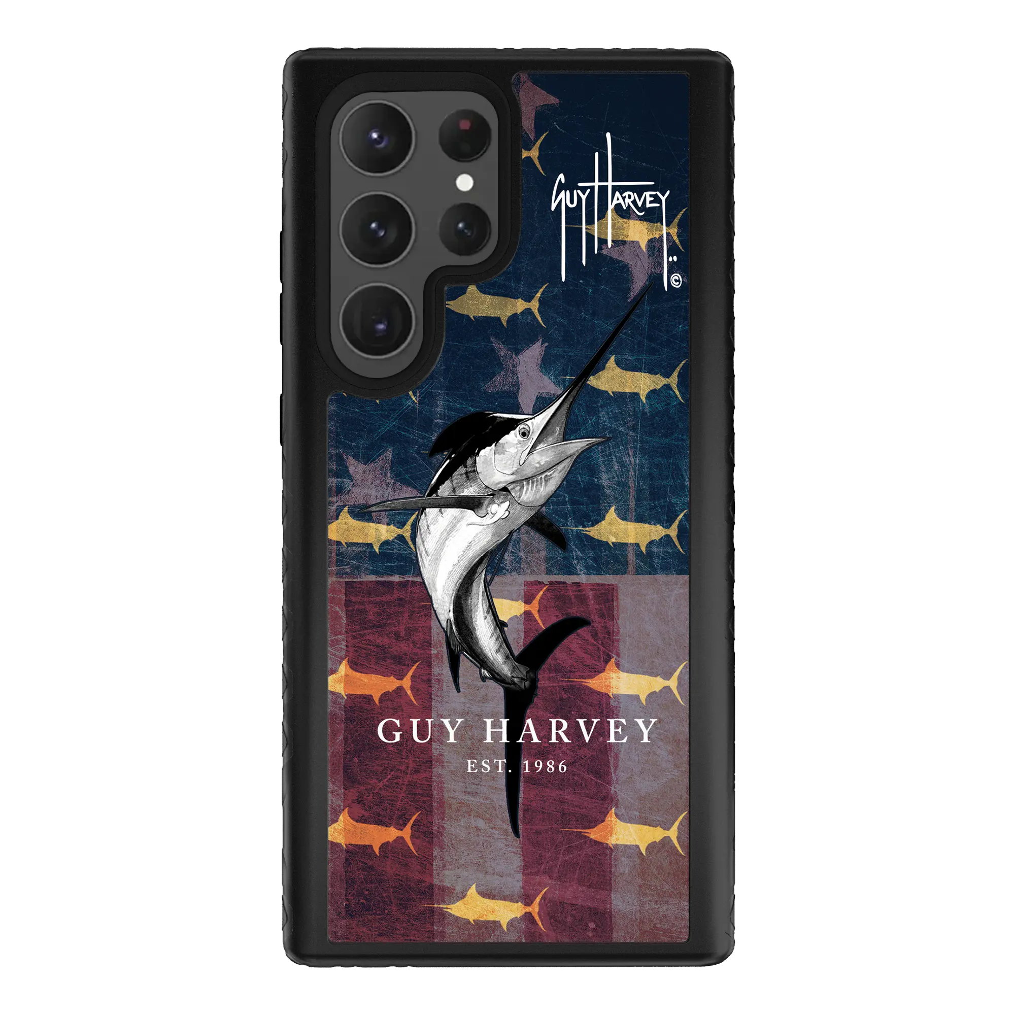 Guy Harvey Fortitude Series for Samsung Galaxy S23 Ultra - American Marlin - Custom Case - OnyxBlack - cellhelmet