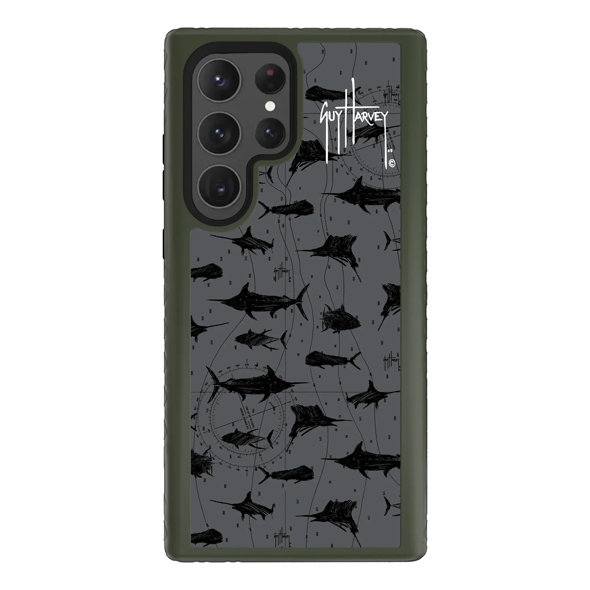 Guy Harvey Fortitude Series for Samsung Galaxy S23 Ultra - Black Scribbler - Custom Case - OliveDrabGreen - cellhelmet