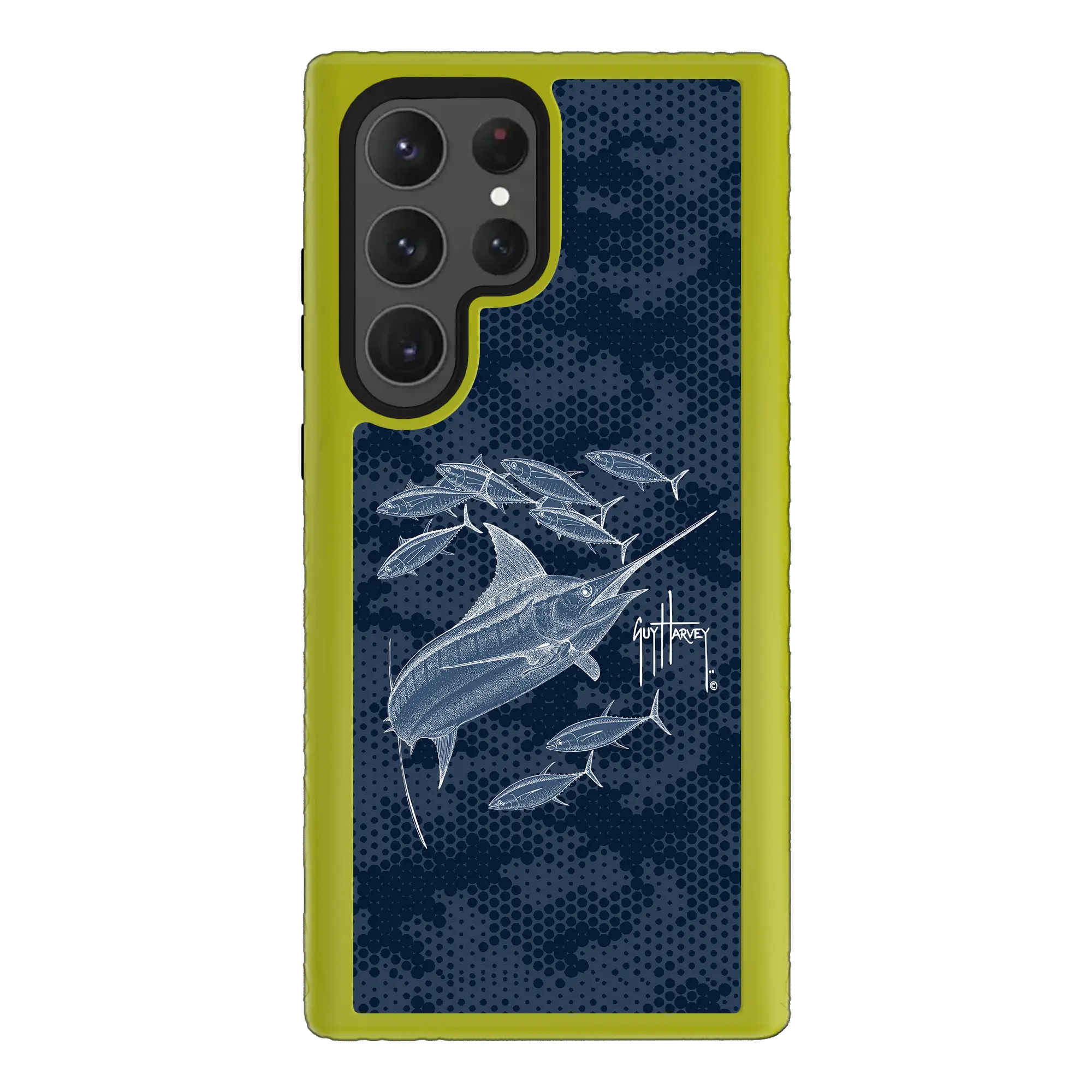 Guy Harvey Fortitude Series for Samsung Galaxy S23 Ultra - Blue Camo - Custom Case - ElectricLime - cellhelmet