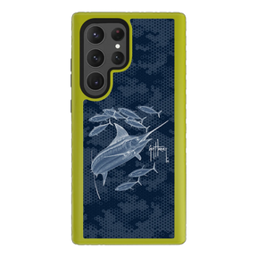 Guy Harvey Fortitude Series for Samsung Galaxy S23 Ultra - Blue Camo - Custom Case - ElectricLime - cellhelmet