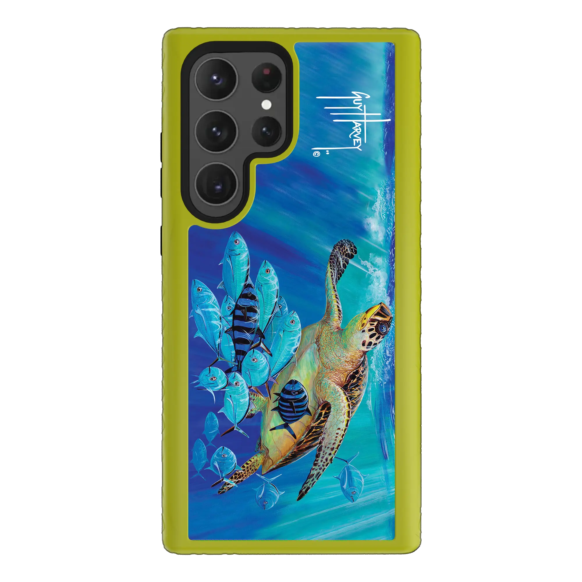 Guy Harvey Fortitude Series for Samsung Galaxy S23 Ultra - Hawksbill Caravan - Custom Case - ElectricLime - cellhelmet