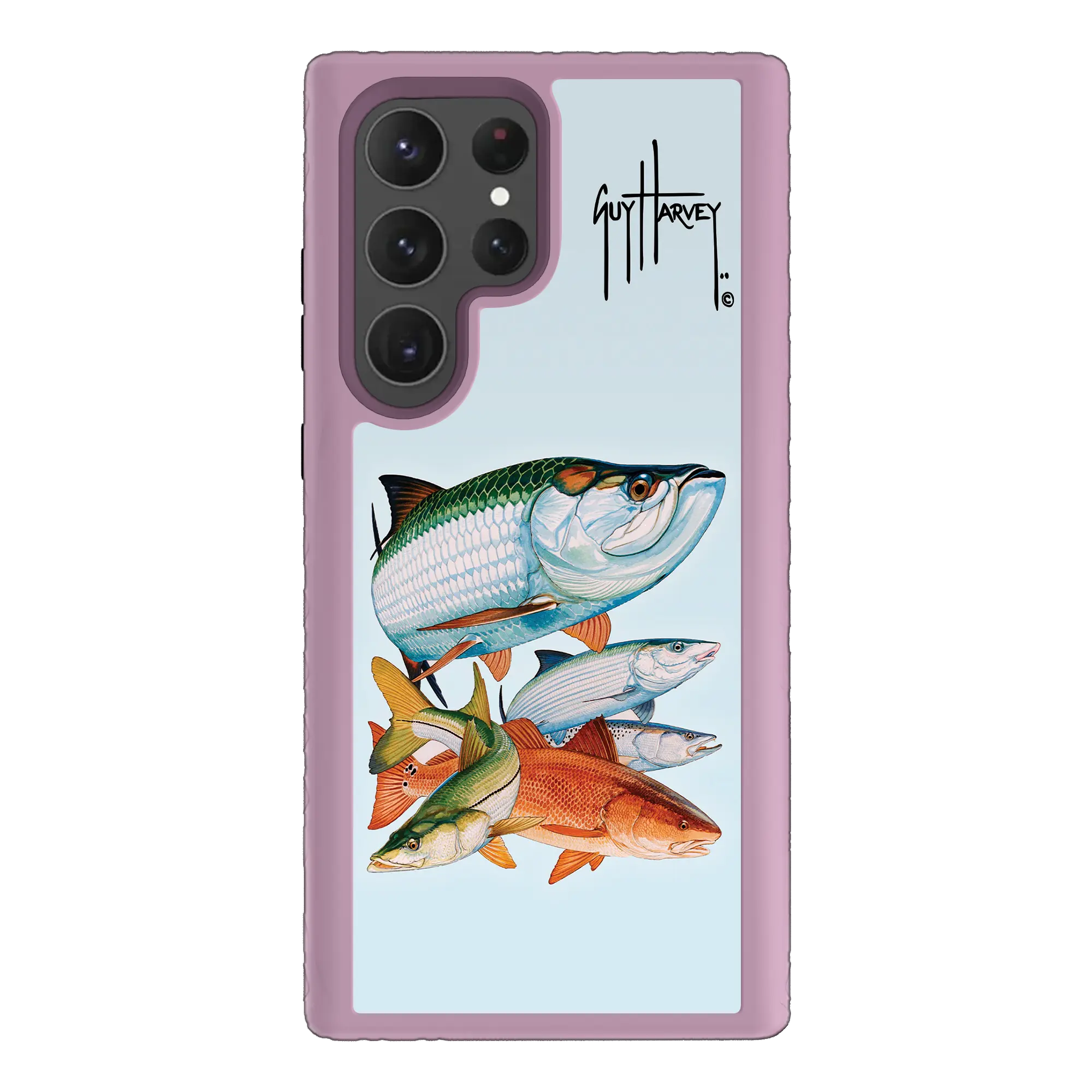 Guy Harvey Fortitude Series for Samsung Galaxy S23 Ultra - Inshore Collage - Custom Case - LilacBlossomPurple - cellhelmet