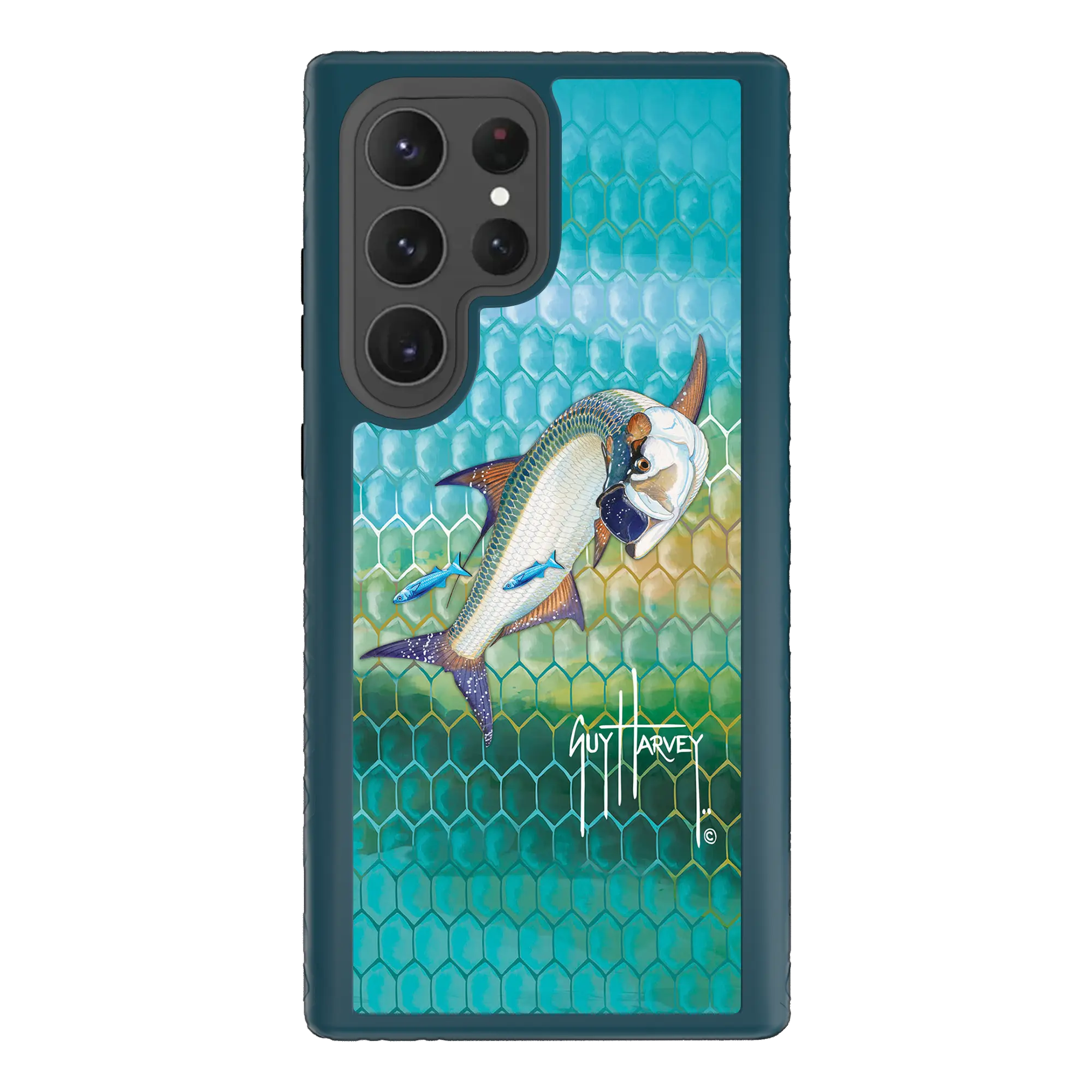 Guy Harvey Fortitude Series for Samsung Galaxy S23 Ultra - Tarpon Skin - Custom Case - DeepSeaBlue - cellhelmet