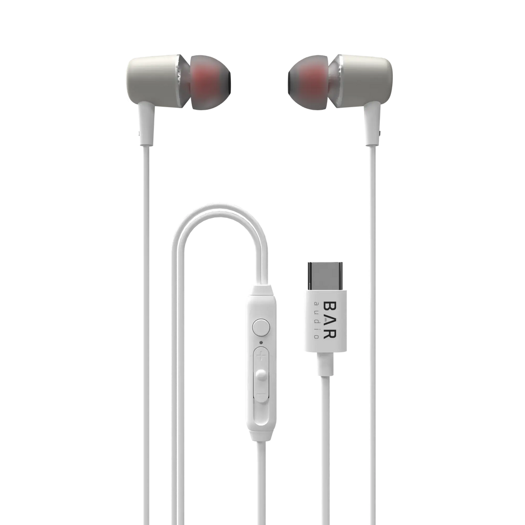 White USB C In Ear Wired Earbuds for iPhone 15 Android Devices