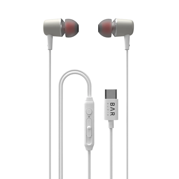 In-Ear Wired Earbuds with USB-C Connector (White) Bar Audio by cellhelmet