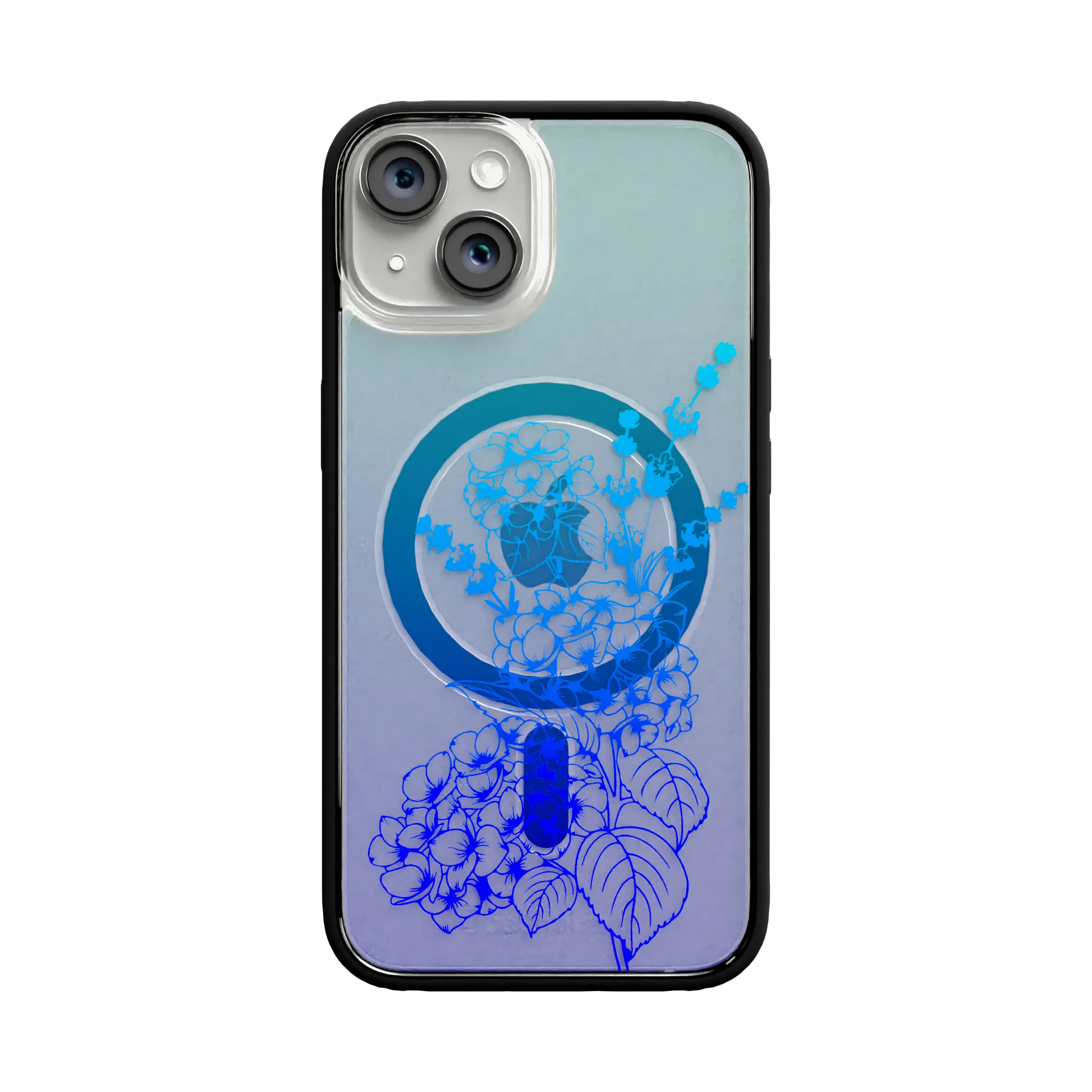 Apple-iPhone-12-12-Pro-Crystal-Clear Indigo Infusion | Protective MagSafe Case | Ombre Bouquet Collection for Apple iPhone 12 Series cellhelmet cellhelmet