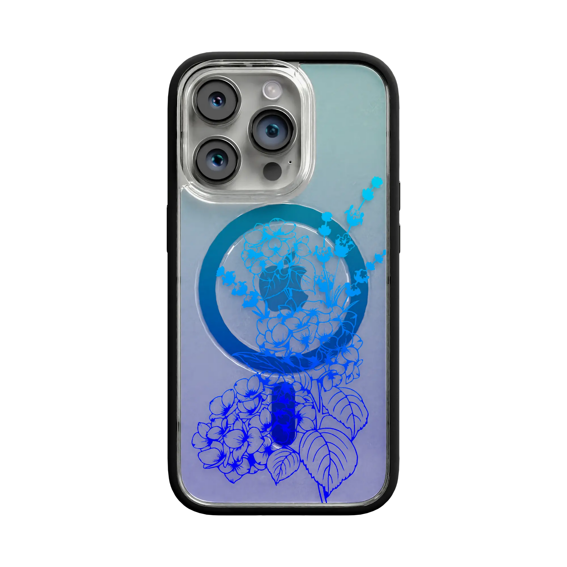 Apple-iPhone-13-Pro-Crystal-Clear Indigo Infusion | Protective MagSafe Case | Ombre Bouquet Collection for Apple iPhone 13 Series cellhelmet cellhelmet