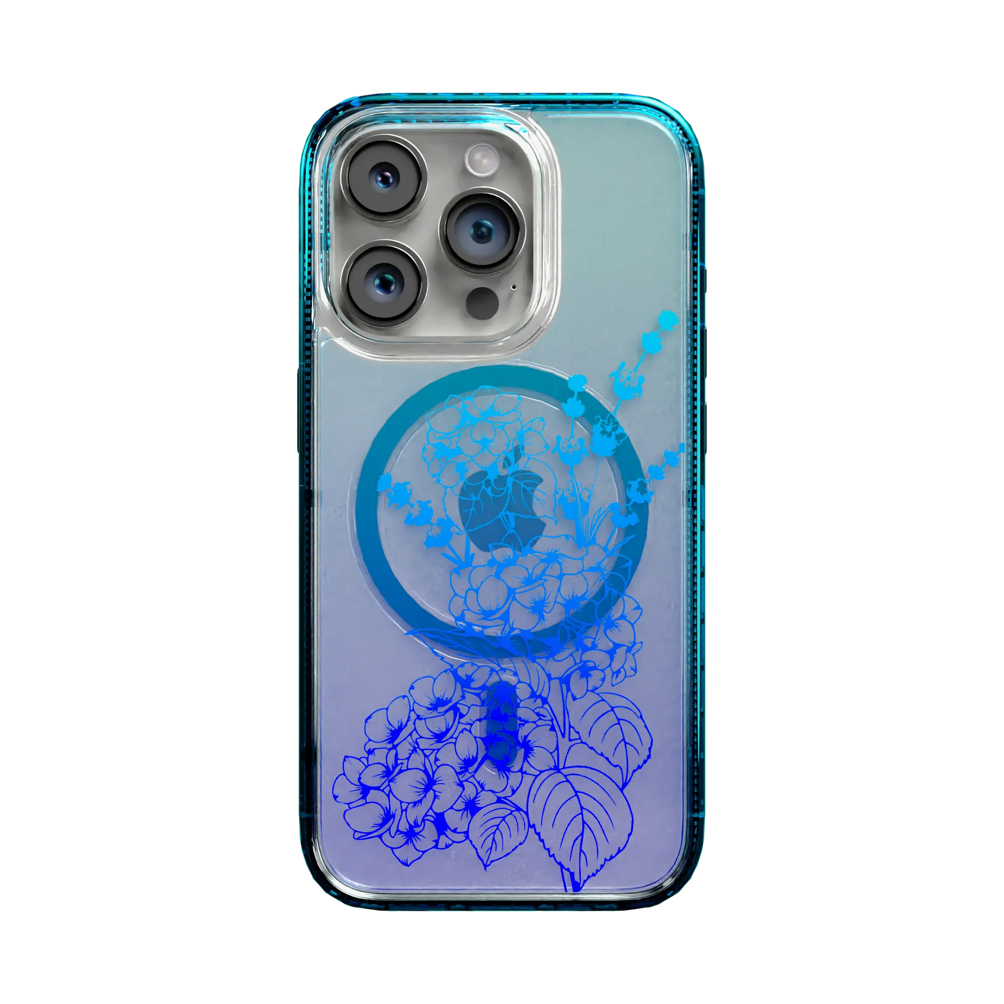 Apple-iPhone-14-Pro-Deep-Sea-Blue Indigo Infusion | Protective MagSafe Case | Ombre Bouquet Collection for Apple iPhone 14 Series cellhelmet cellhelmet