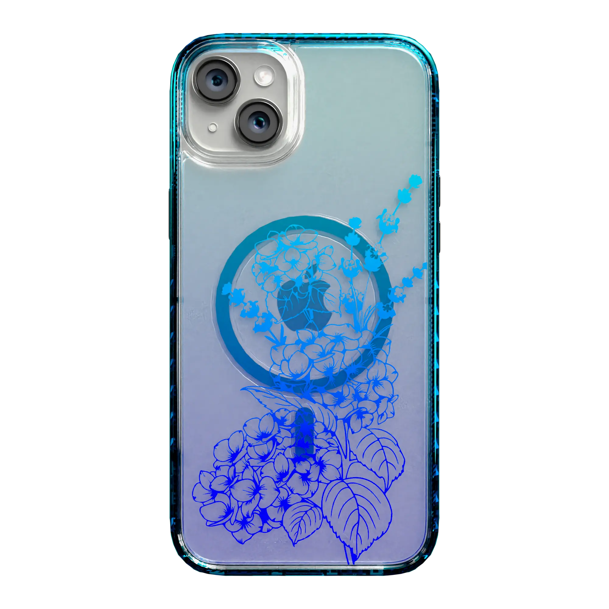 Apple-iPhone-14-Plus-Deep-Sea-Blue Indigo Infusion | Protective MagSafe Case | Ombre Bouquet Collection for Apple iPhone 14 Series cellhelmet cellhelmet