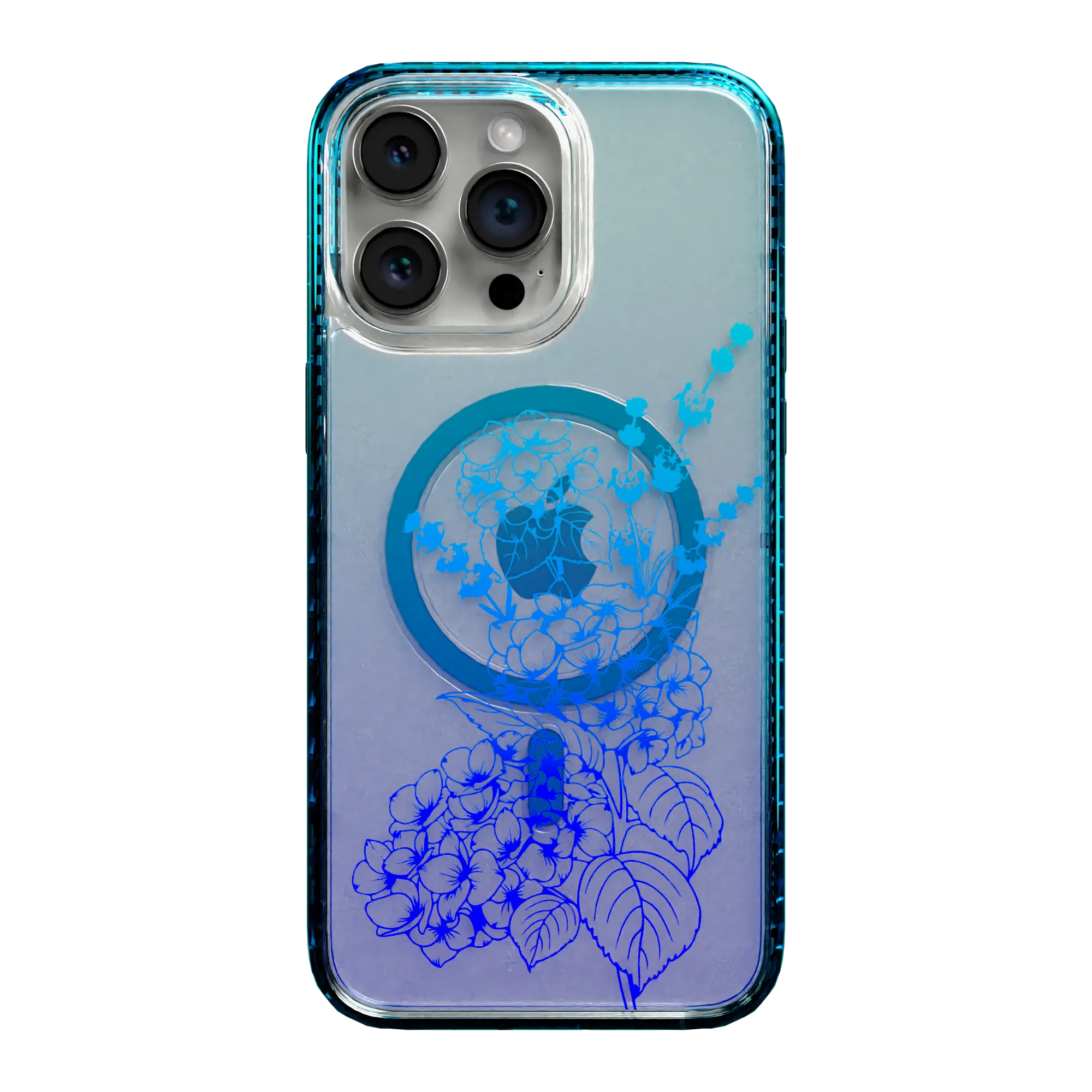 Apple-iPhone-14-Pro-Max-Deep-Sea-Blue Indigo Infusion | Protective MagSafe Case | Ombre Bouquet Collection for Apple iPhone 14 Series cellhelmet cellhelmet
