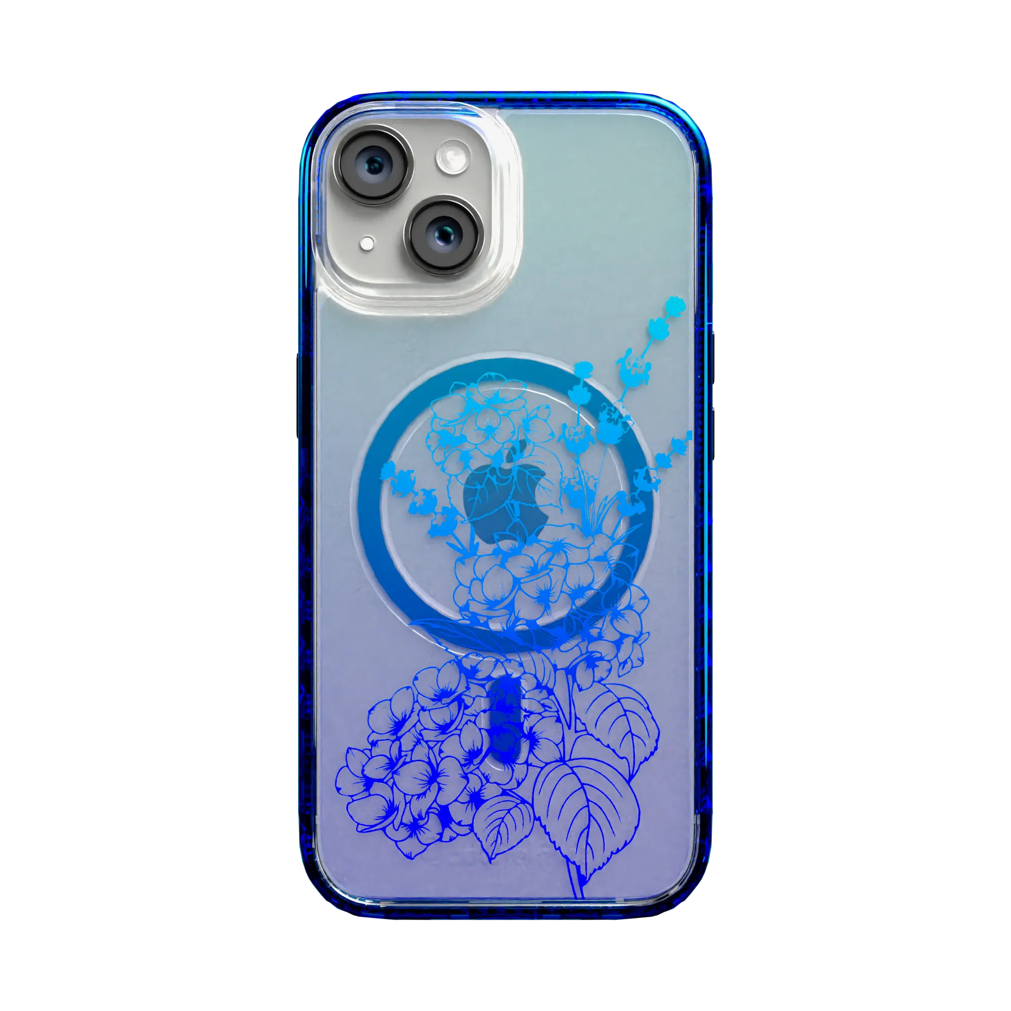 Apple-iPhone-15-Bermuda-Blue Indigo Infusion | Protective MagSafe Case | Ombre Bouquet Collection for Apple iPhone 15 Series cellhelmet cellhelmet