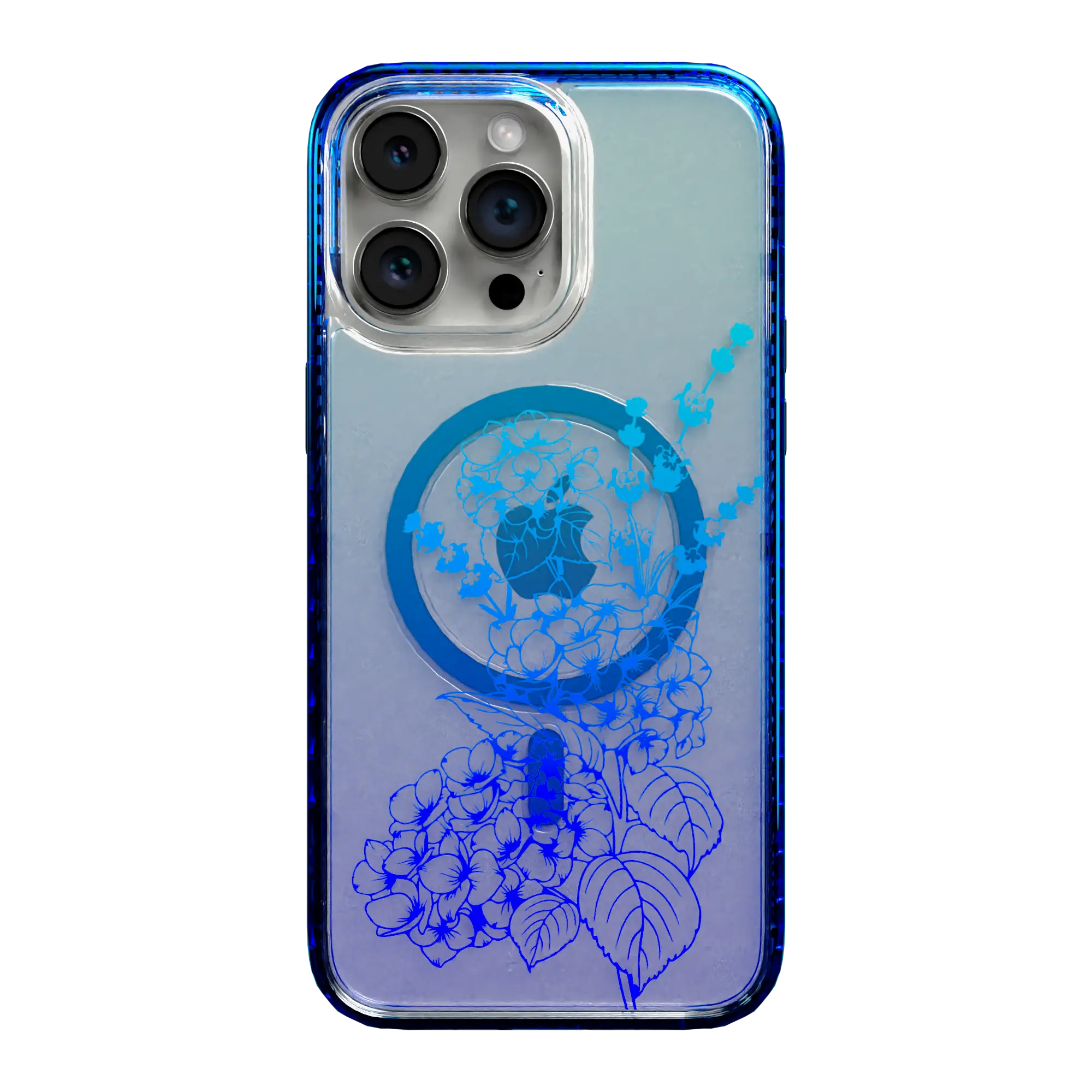 Apple-iPhone-15-Pro-Max-Bermuda-Blue Indigo Infusion | Protective MagSafe Case | Ombre Bouquet Collection for Apple iPhone 15 Series cellhelmet cellhelmet