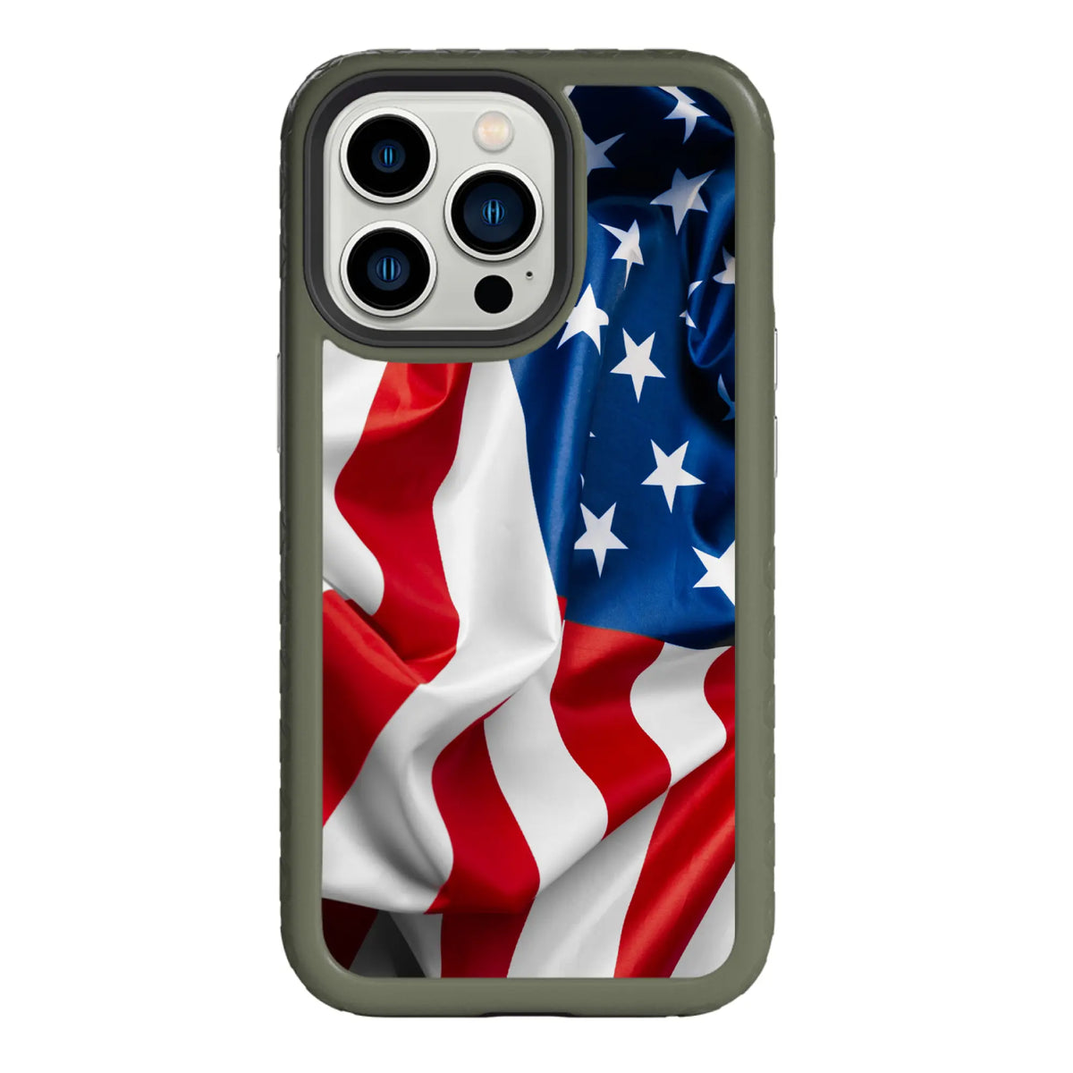 AppleiPhone13ProOliveDrabGreen Liberty Stripes | We The People Series | Custom Dual Layer Case Design for iPhone 13 Series cellhelmet cellhelmet