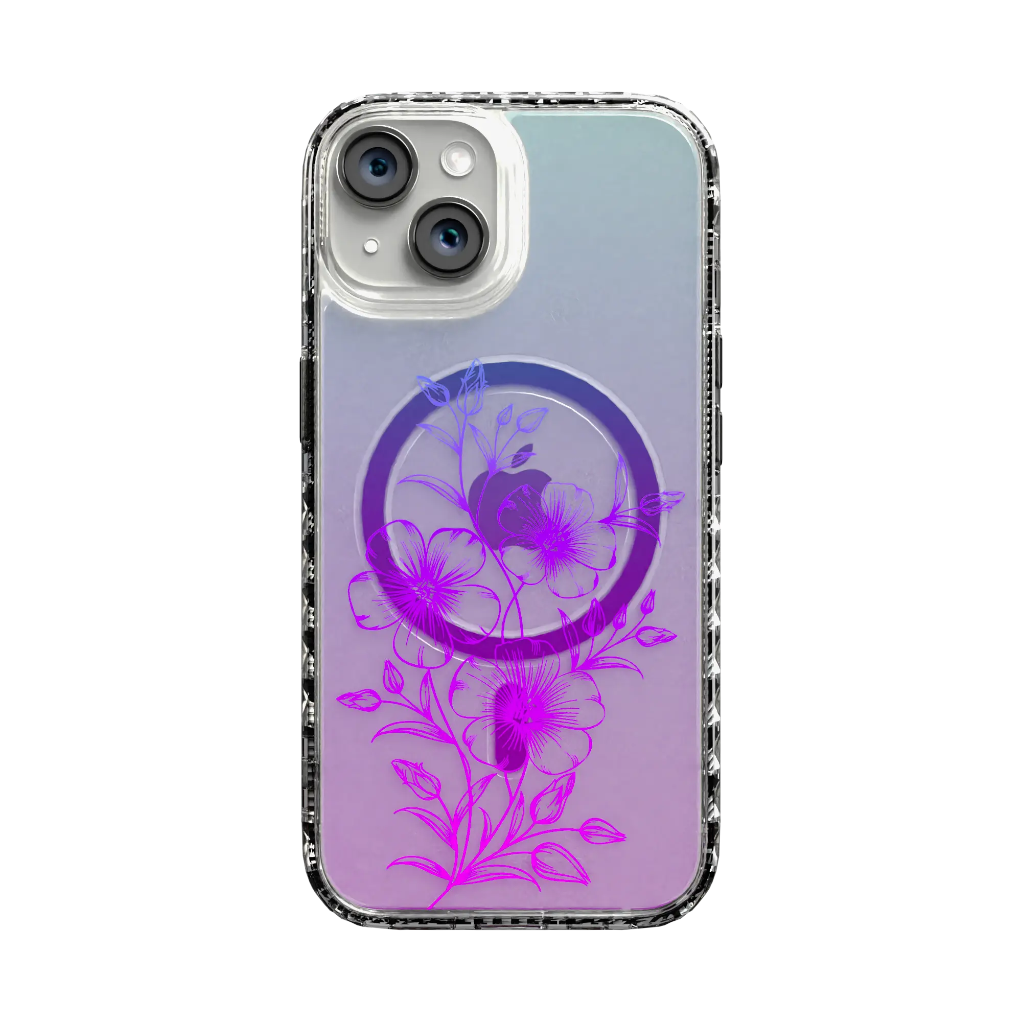 Apple-iPhone-14-Crystal-Clear Lilac Haze | Protective MagSafe Case | Ombre Bouquet Collection for Apple iPhone 14 Series cellhelmet cellhelmet