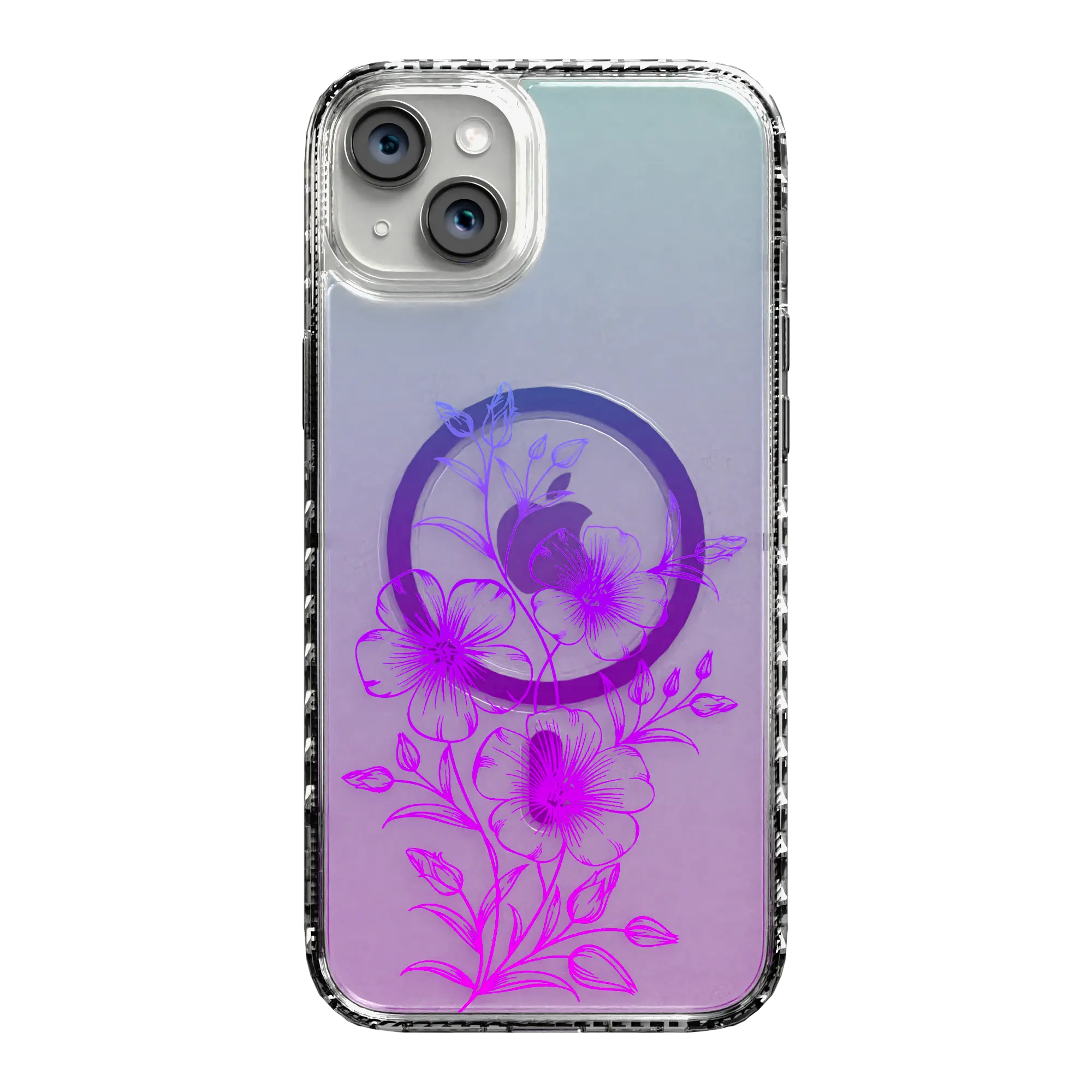 Apple-iPhone-14-Plus-Crystal-Clear Lilac Haze | Protective MagSafe Case | Ombre Bouquet Collection for Apple iPhone 14 Series cellhelmet cellhelmet