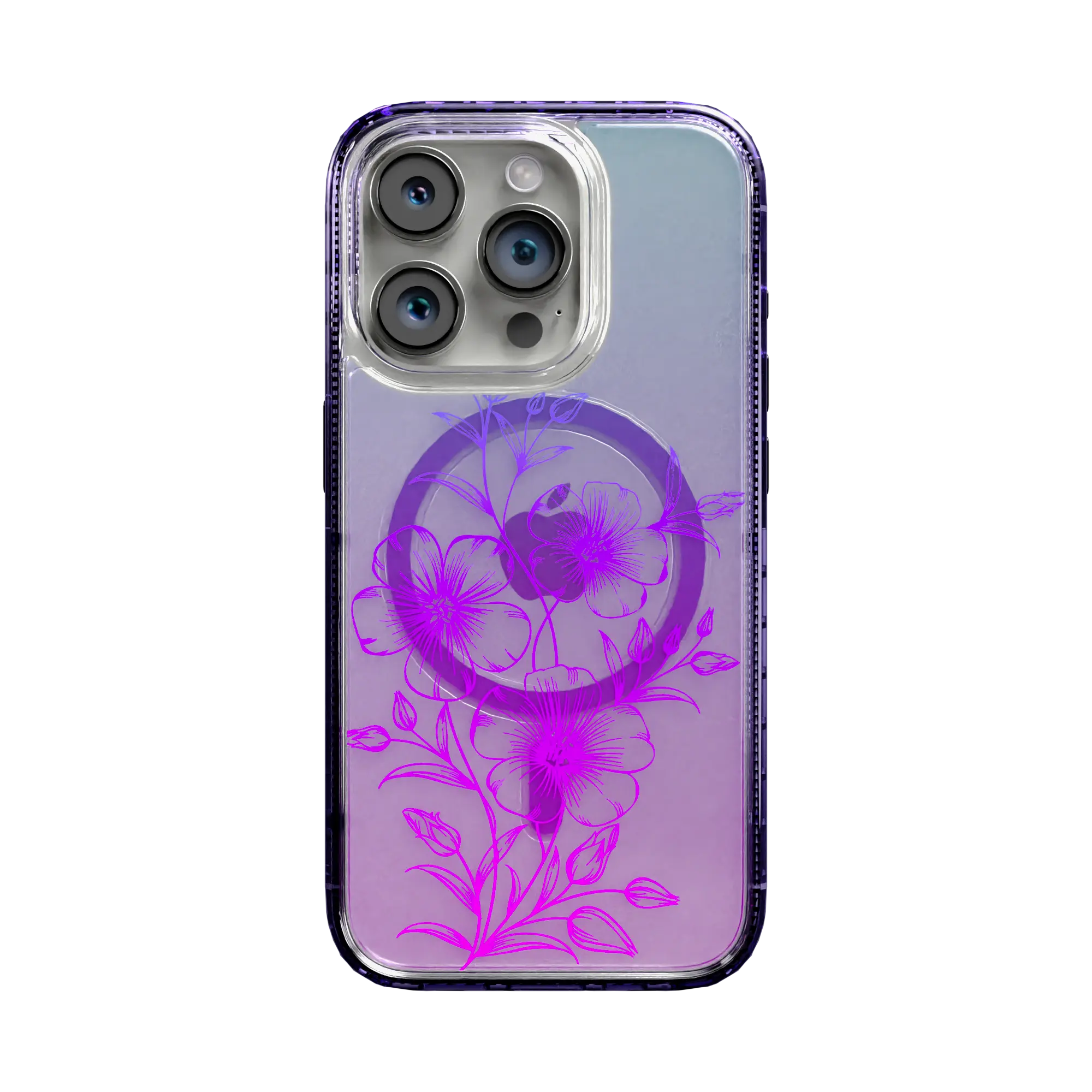 Apple-iPhone-15-Pro-Midnight-Lilac Lilac Haze | Protective MagSafe Case | Ombre Bouquet Collection for Apple iPhone 15 Series cellhelmet cellhelmet