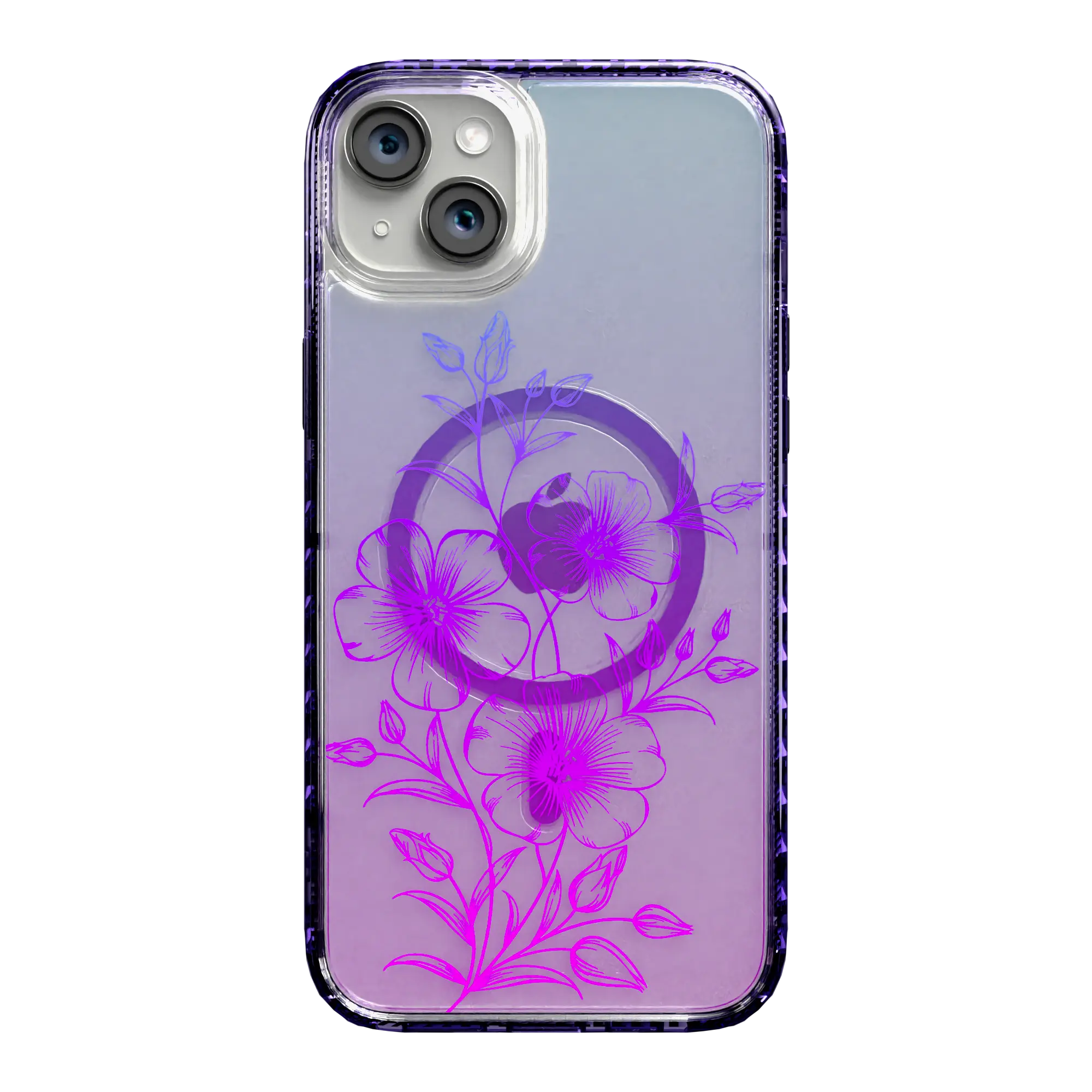Apple-iPhone-15-Plus-Midnight-Lilac Lilac Haze | Protective MagSafe Case | Ombre Bouquet Collection for Apple iPhone 15 Series cellhelmet cellhelmet