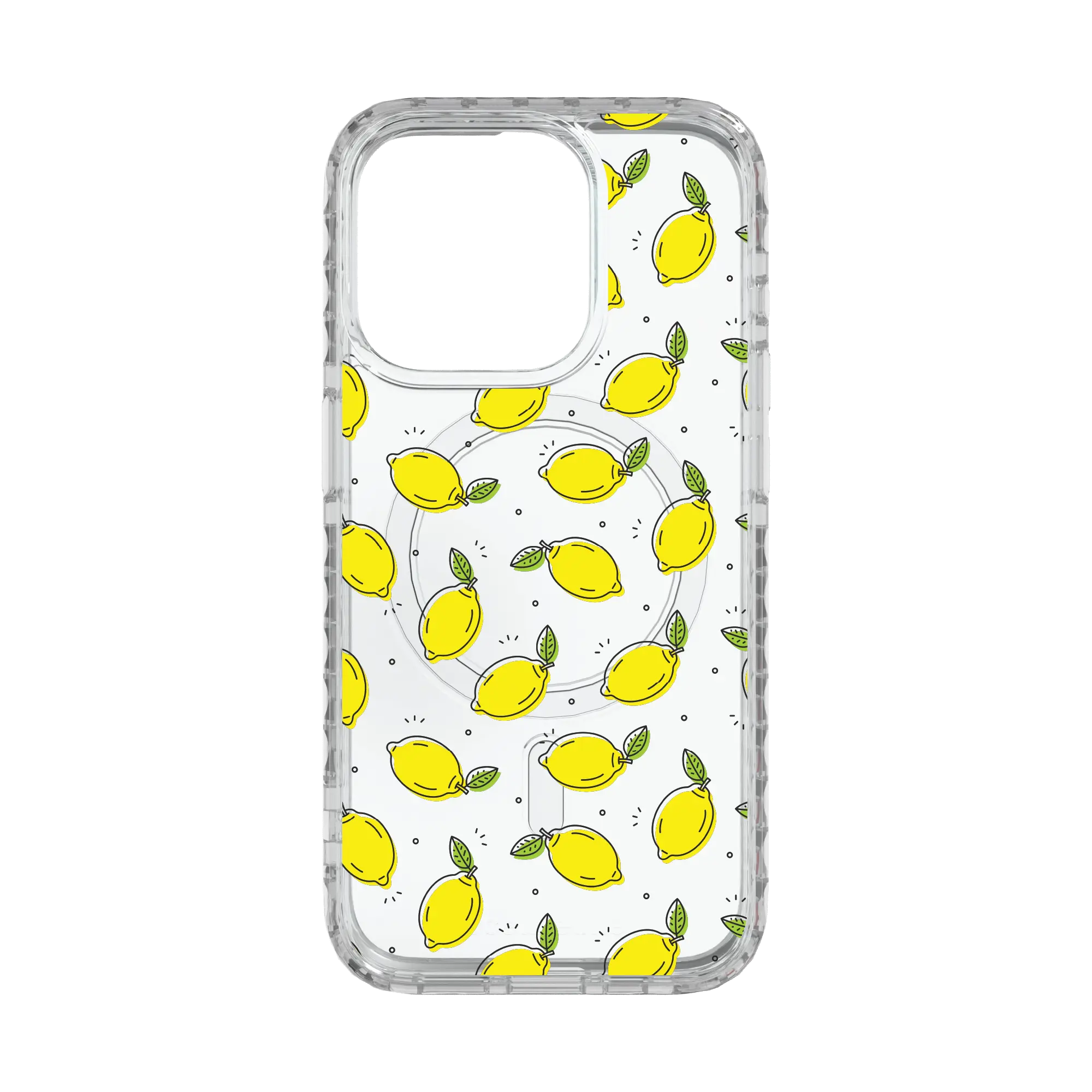 Apple-iPhone-15-Pro-Crystal-Clear Lotsa Lemons | Custom MagSafe Yellow Lemon Case for Apple iPhone 15 Series cellhelmet cellhelmet