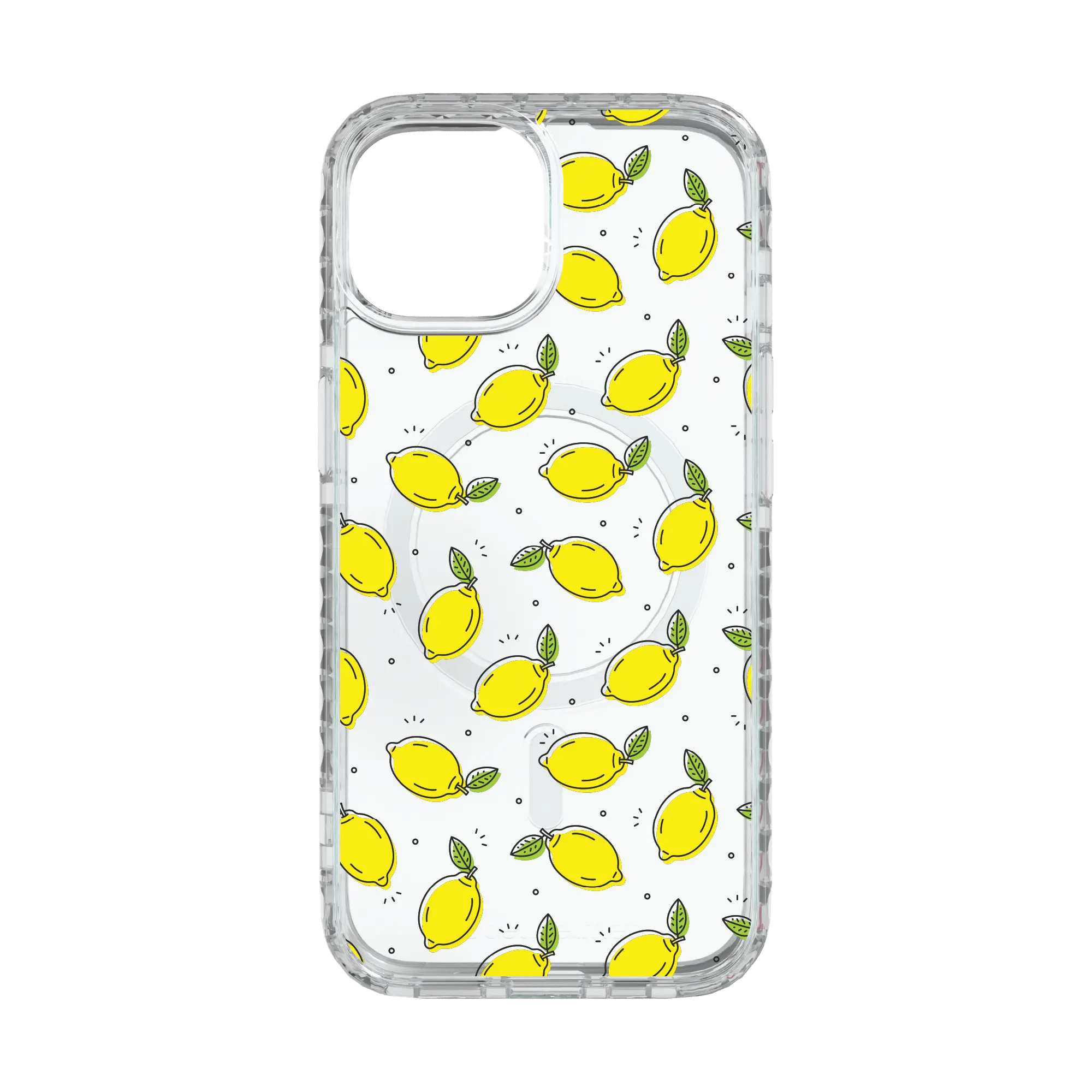 Apple-iPhone-15-Crystal-Clear Lotsa Lemons | Custom MagSafe Yellow Lemon Case for Apple iPhone 15 Series cellhelmet cellhelmet