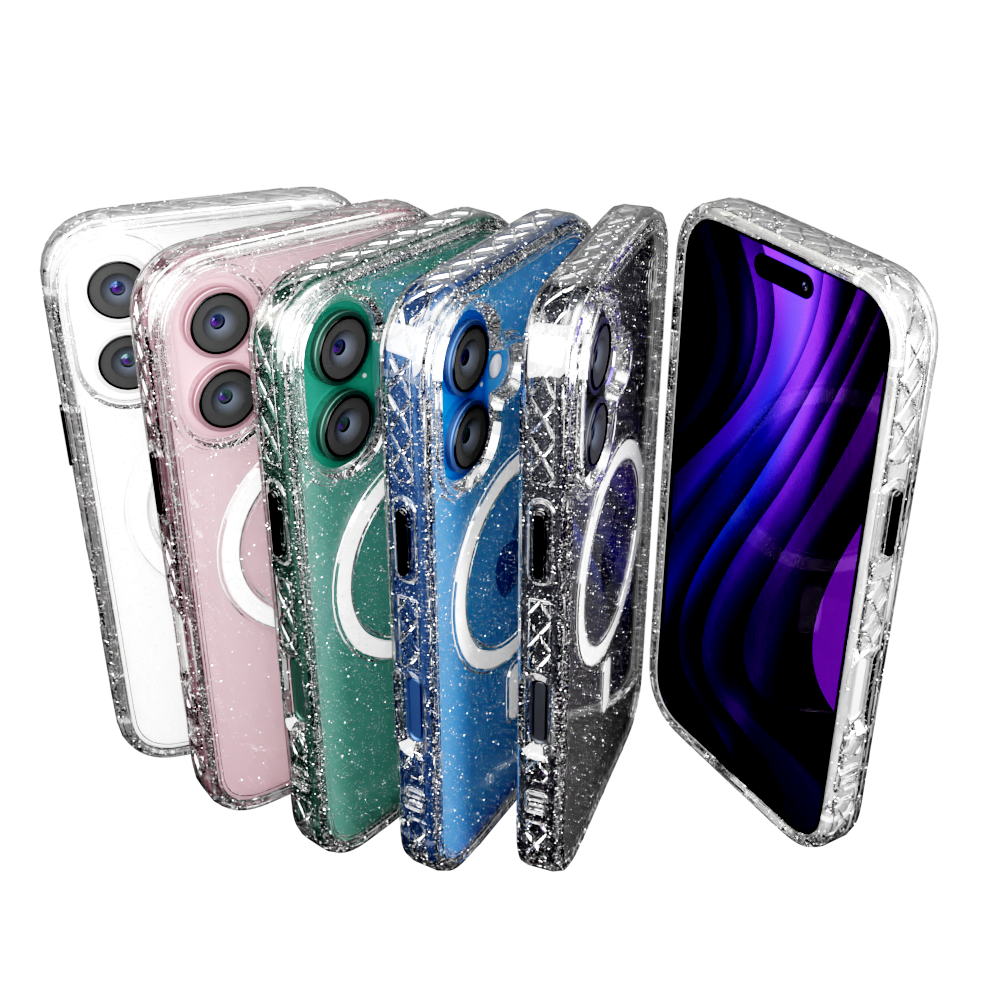 MagSafe® Glitter Case for Apple iPhone 16 Plus | Crystal Clear Sparkle | Magnitude Series