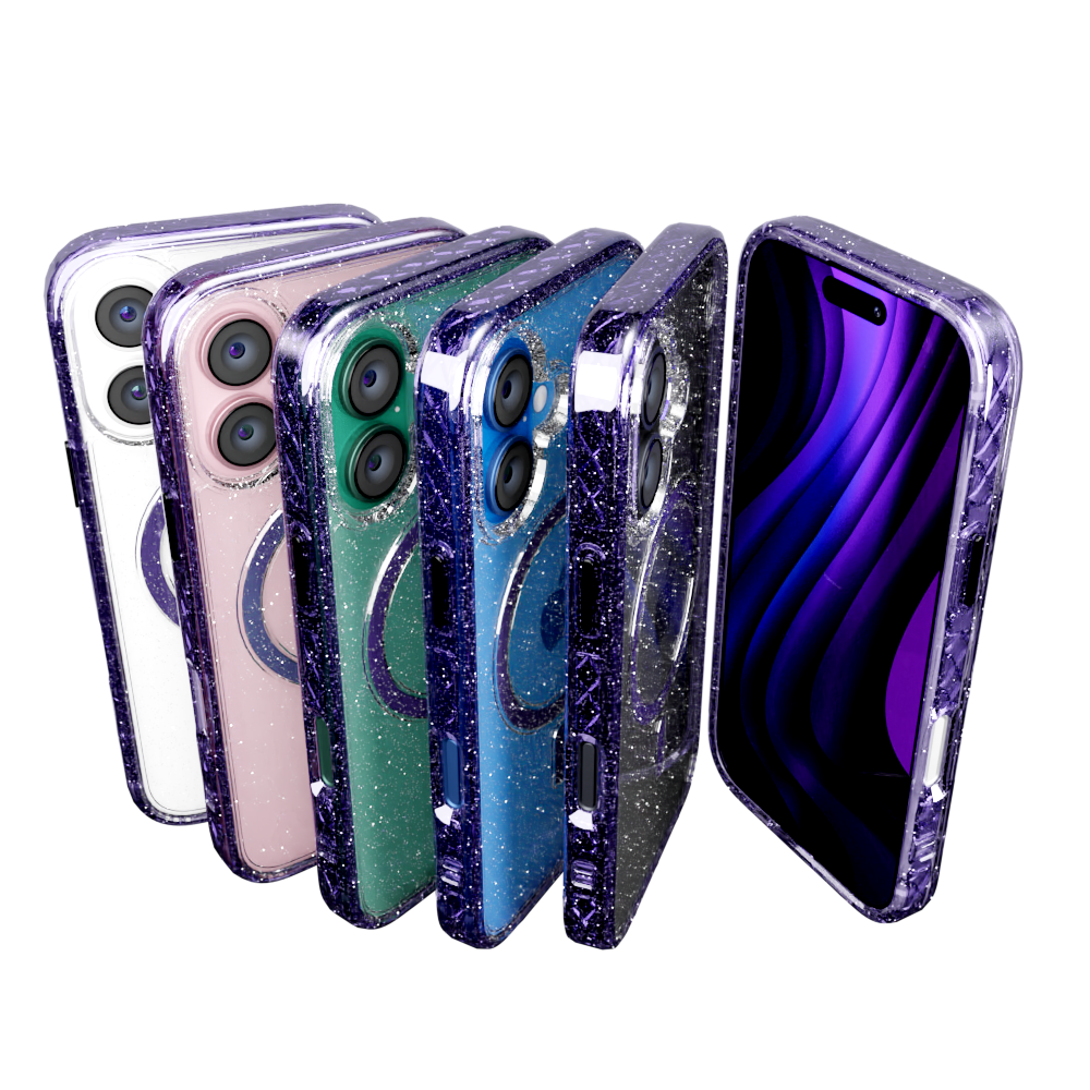 MagSafe® Glitter Case for Apple iPhone 16 | Lilac Purple Sparkle | Magnitude Series