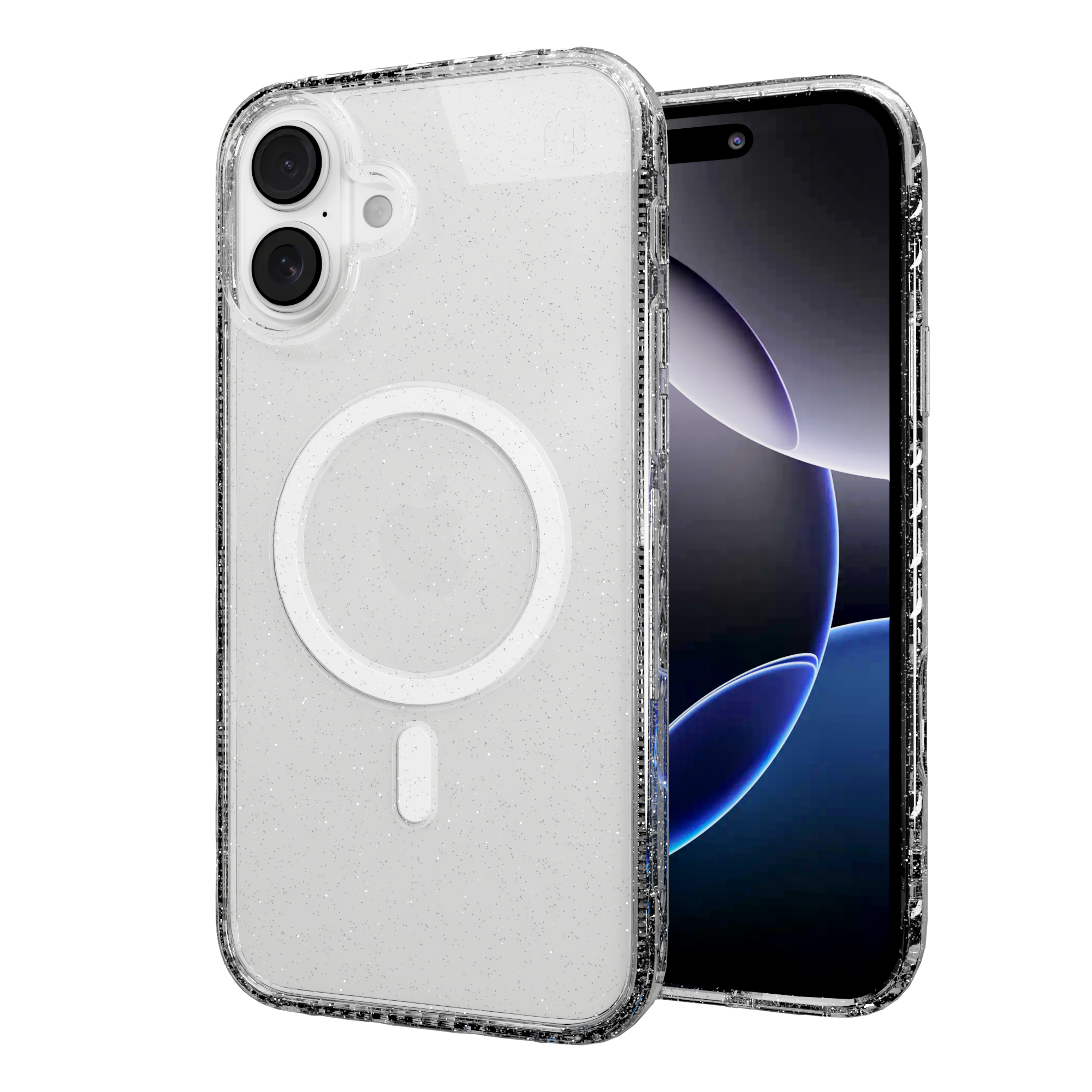 MagSafe® Glitter Case for Apple iPhone 16 Plus | Crystal Clear Sparkle | Magnitude Series