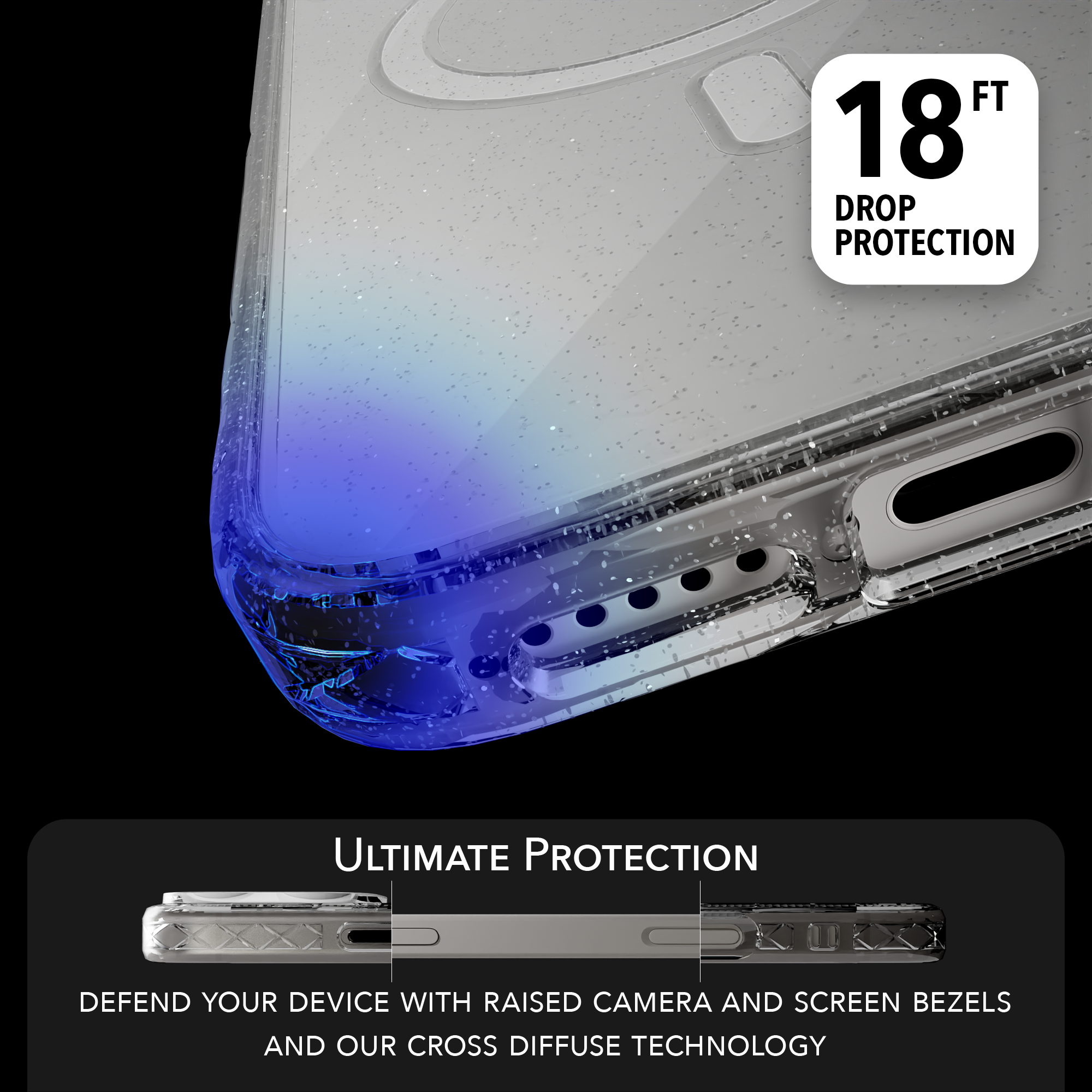 MagSafe® Glitter Case for Apple iPhone 16 Pro | Crystal Clear Sparkle | Magnitude Series