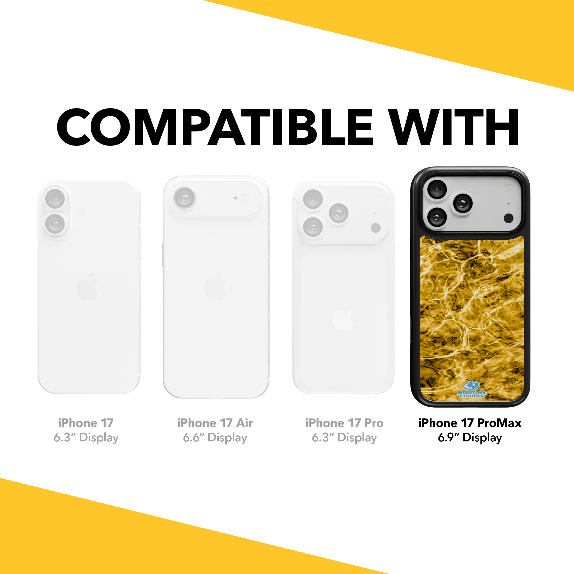 Mossy Oak Collection - Agua Yellowfin for Apple iPhone 17 Pro Max - Black Agua Yellowfin / iPhone 17 Pro Max / Black