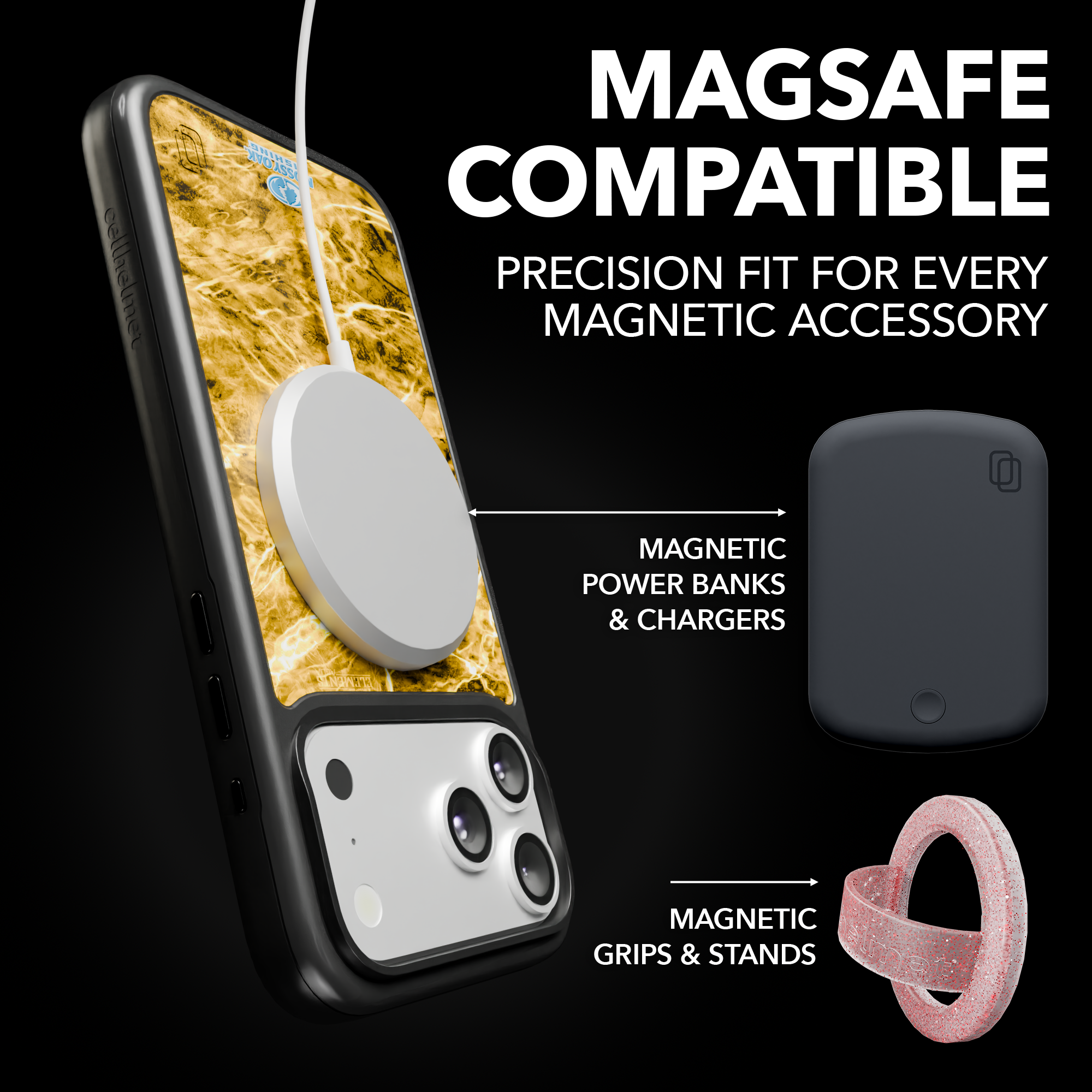 Shock-Absorbent MagSafe® Case for Apple iPhone Air in Mossy Oak Agua Yellowfin Camo | Fortitude Series