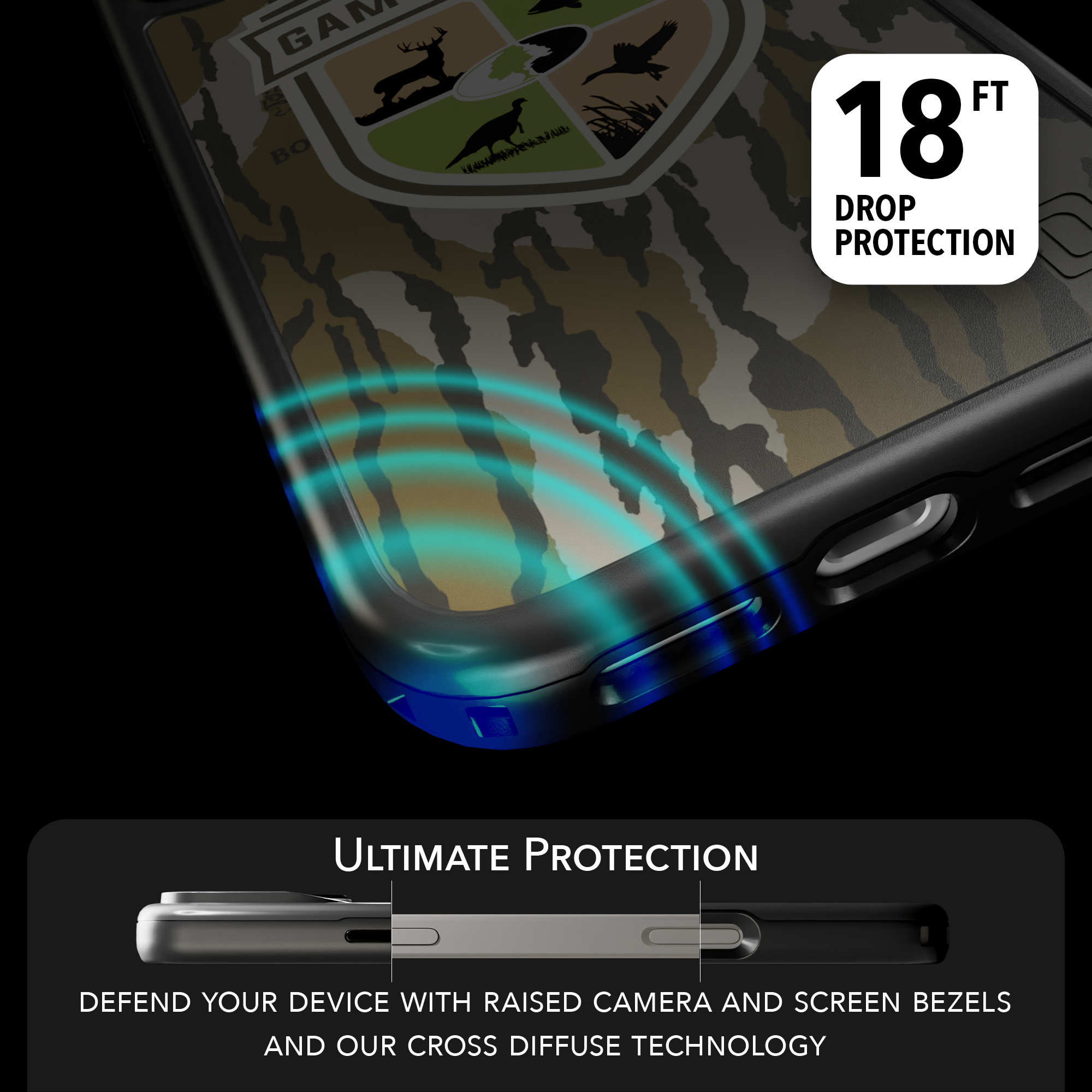 Shock-Absorbent MagSafe® Case for Apple iPhone 17 Pro in Mossy Oak Bottomland Gamekeeper Camo | Fortitude Series