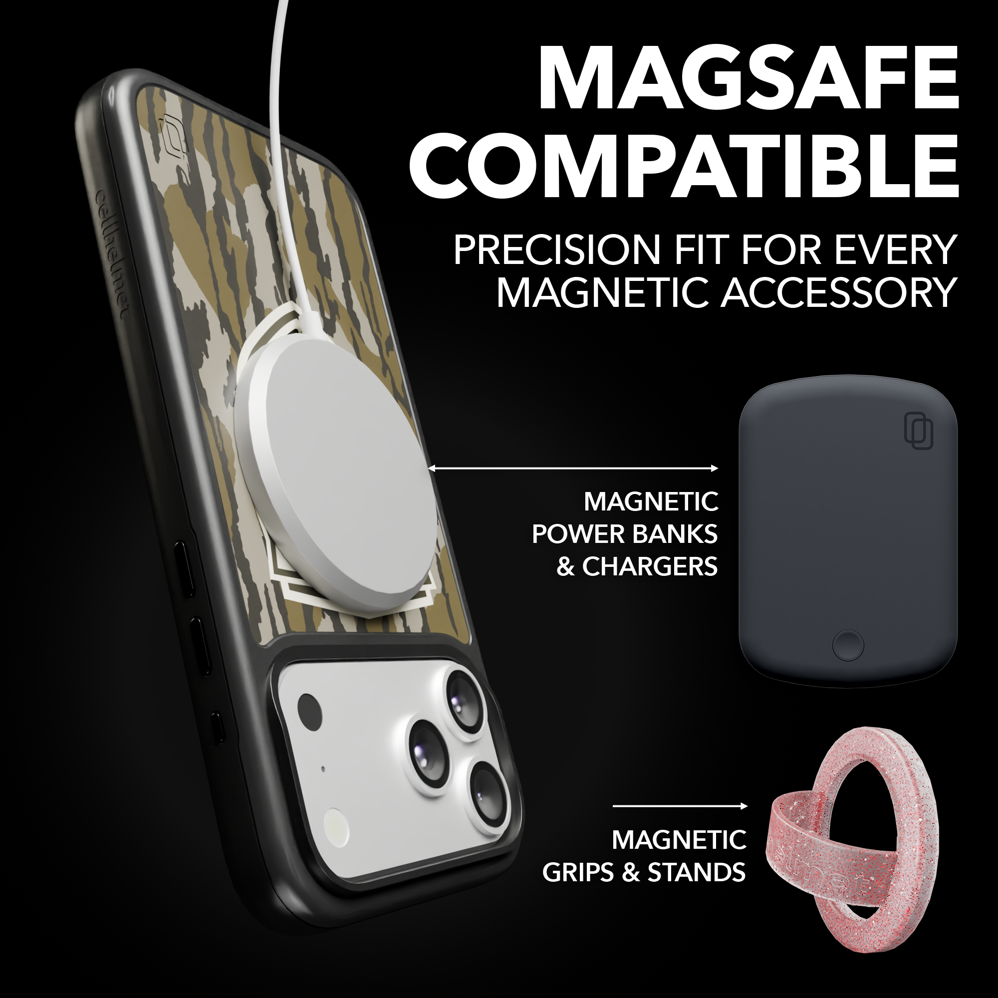 Shock-Absorbent MagSafe® Case for Apple iPhone 17 Pro in Mossy Oak Bottomland Gamekeeper Camo | Fortitude Series