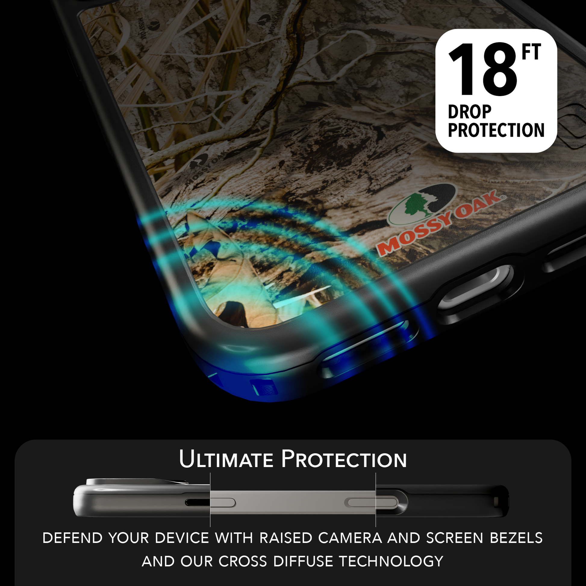 Mossy Oak Collection - Shadow Grass for Apple iPhone 17 Pro Max - Black Shadow Grass / iPhone 17 Pro Max / Black