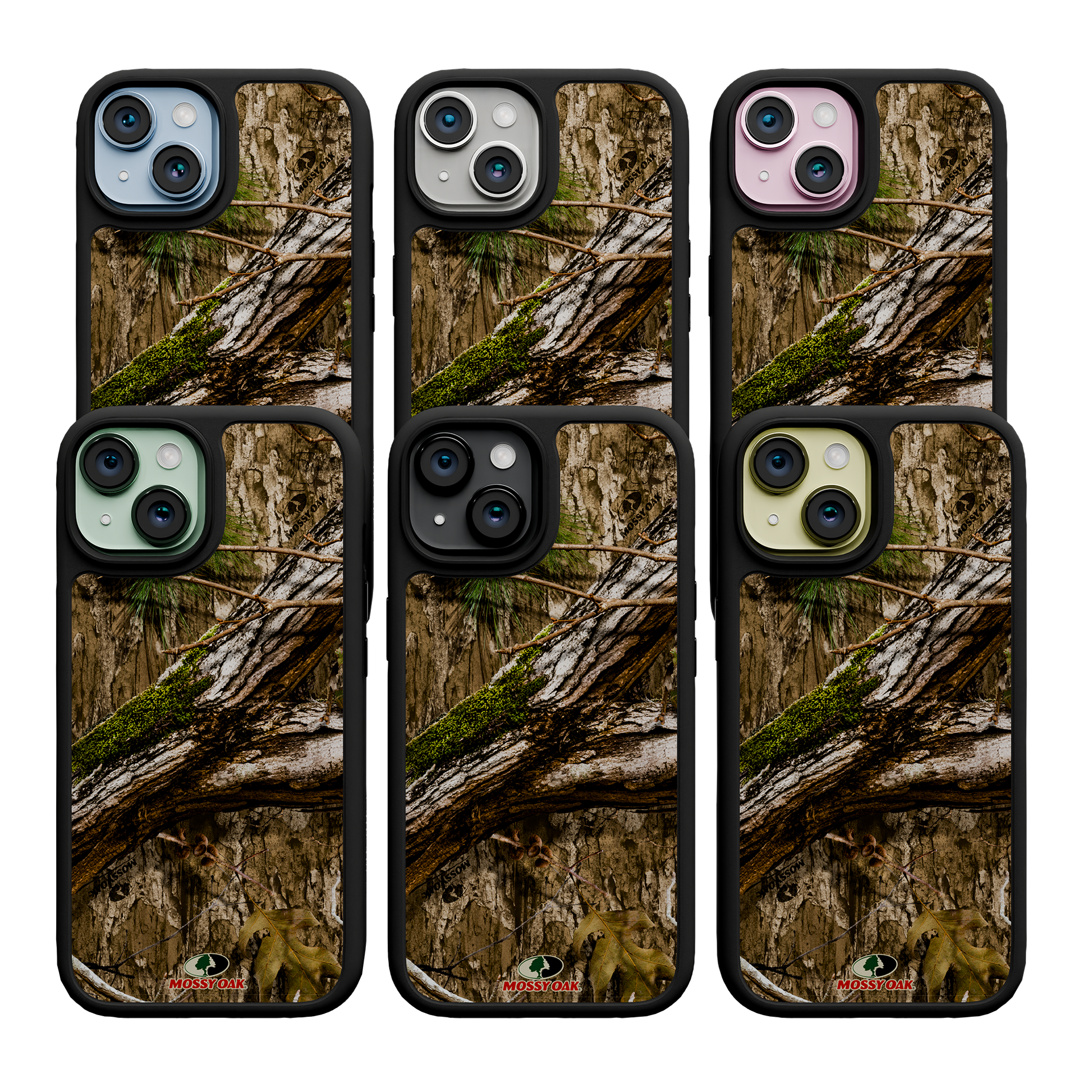 Shock-Absorbent MagSafe® Case for Apple iPhone 15 | Mossy Oak Country DNA Camo Onyx Black
