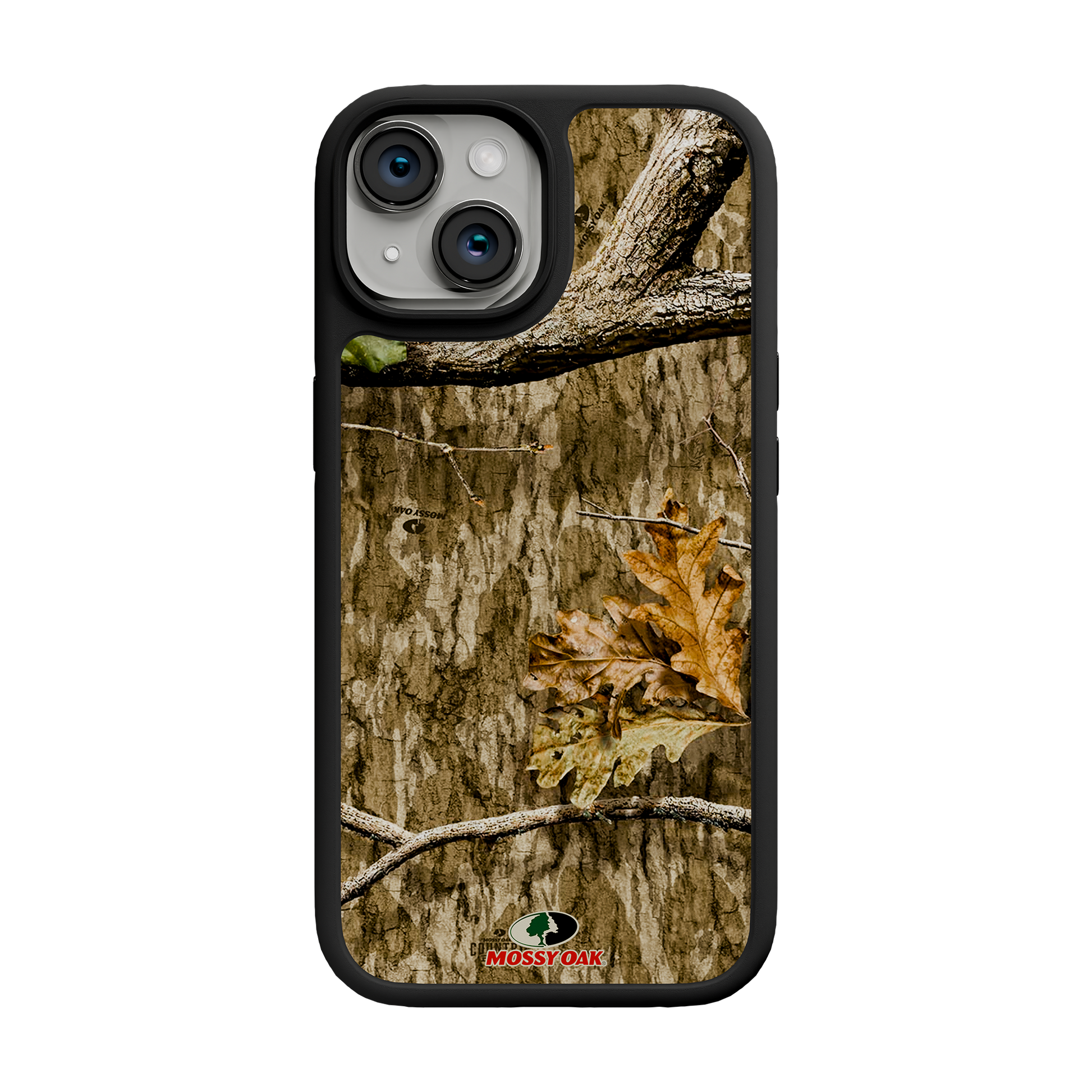 Shock-Absorbent MagSafe® Case for Apple iPhone 15 | Mossy Oak Country Roots Camo Onyx Black