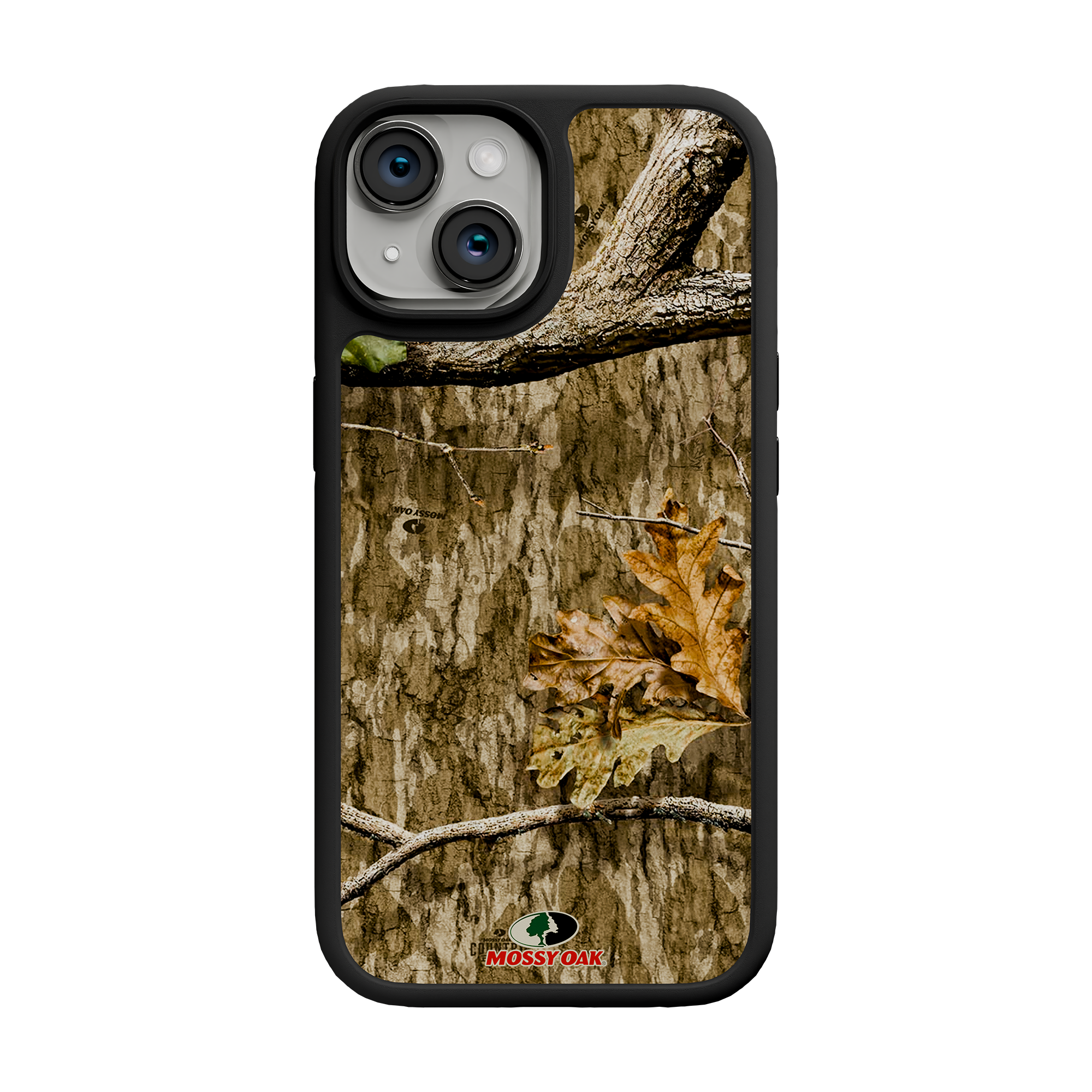 Shock-Absorbent MagSafe® Case for Apple iPhone 15 | Mossy Oak Country Roots Camo Onyx Black