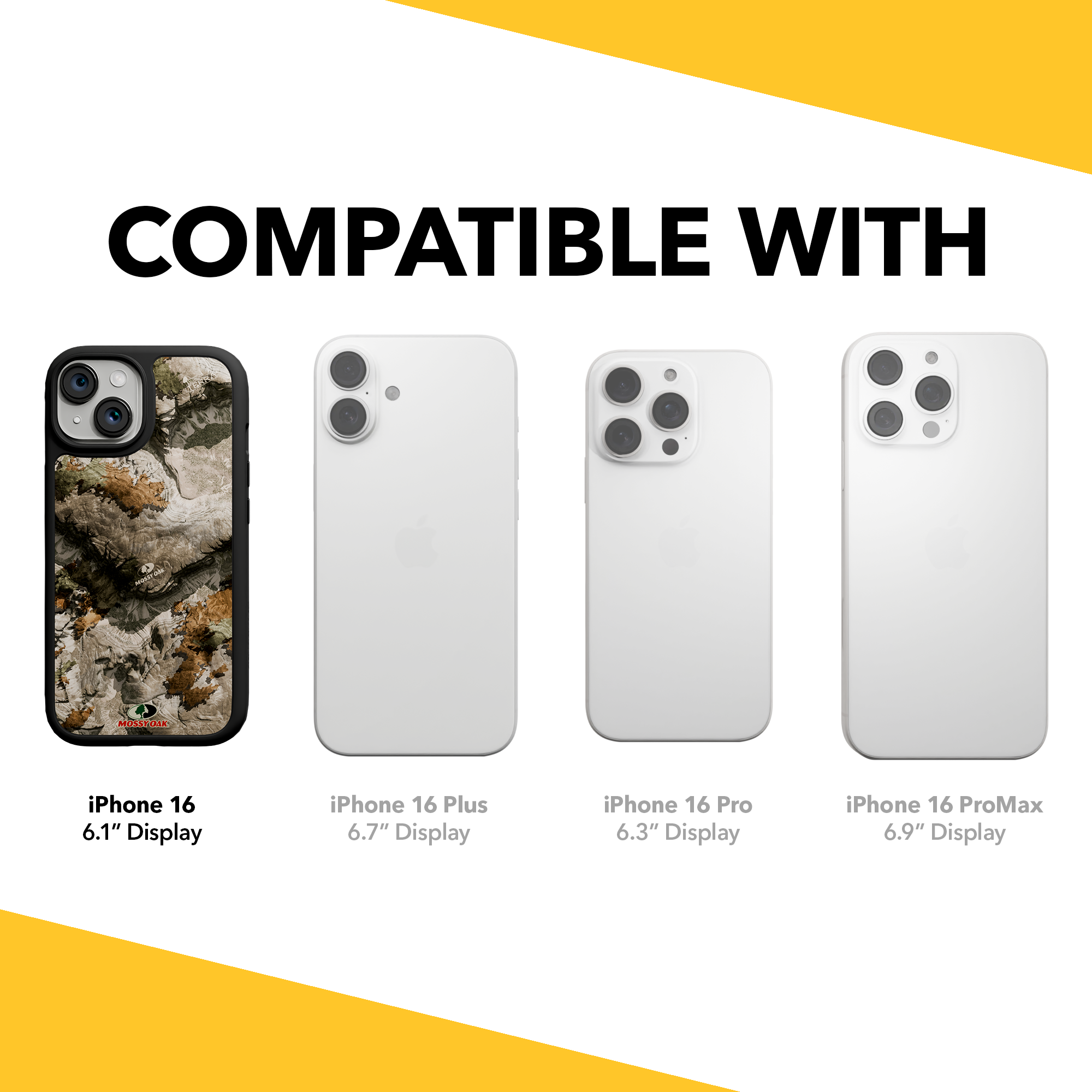 Shock-Absorbent MagSafe® Case for Apple iPhone 15 | Mossy Oak Terra Gila Camo Onyx Black