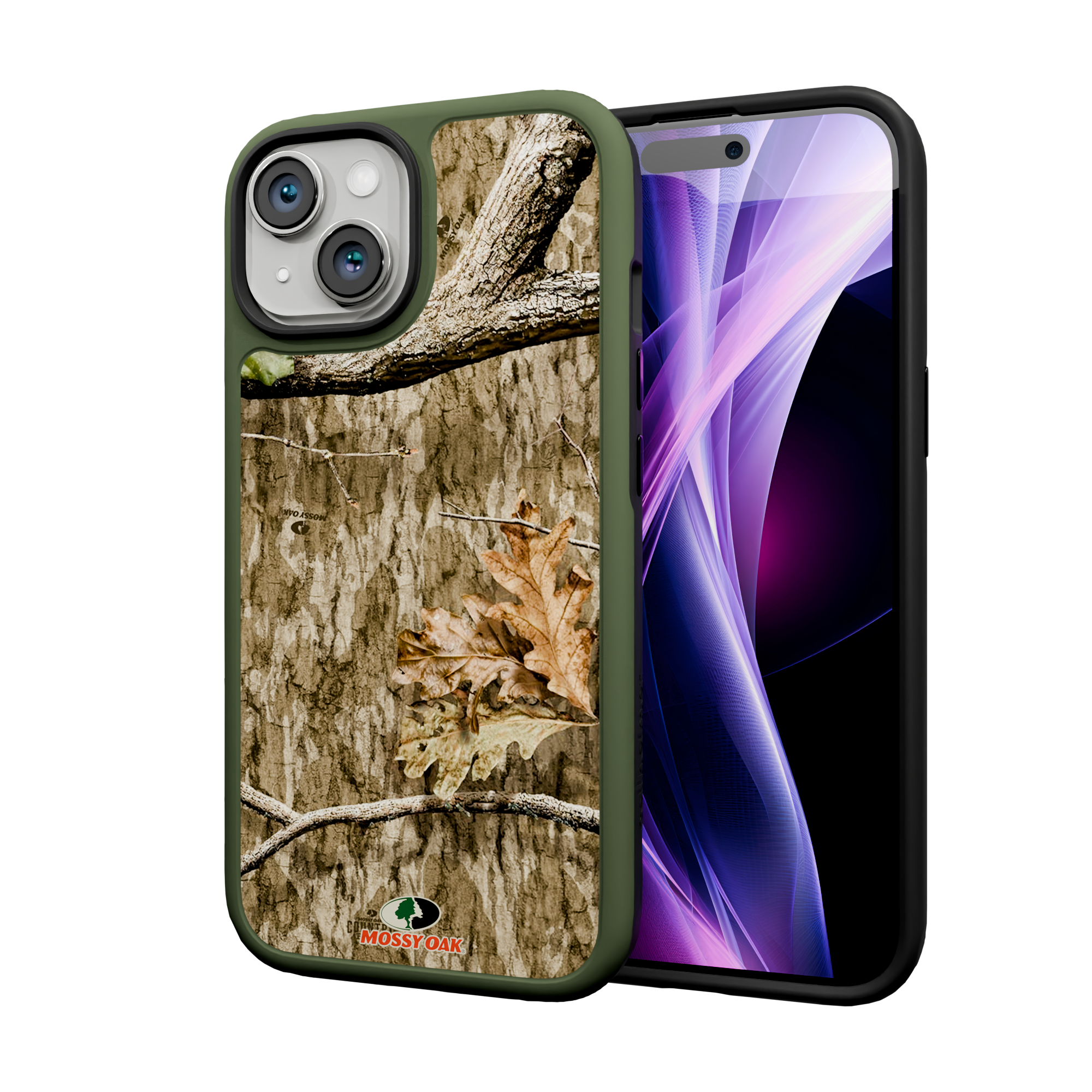 Shock-Absorbent MagSafe® Case for Apple iPhone 15 | Mossy Oak Country Roots Camo