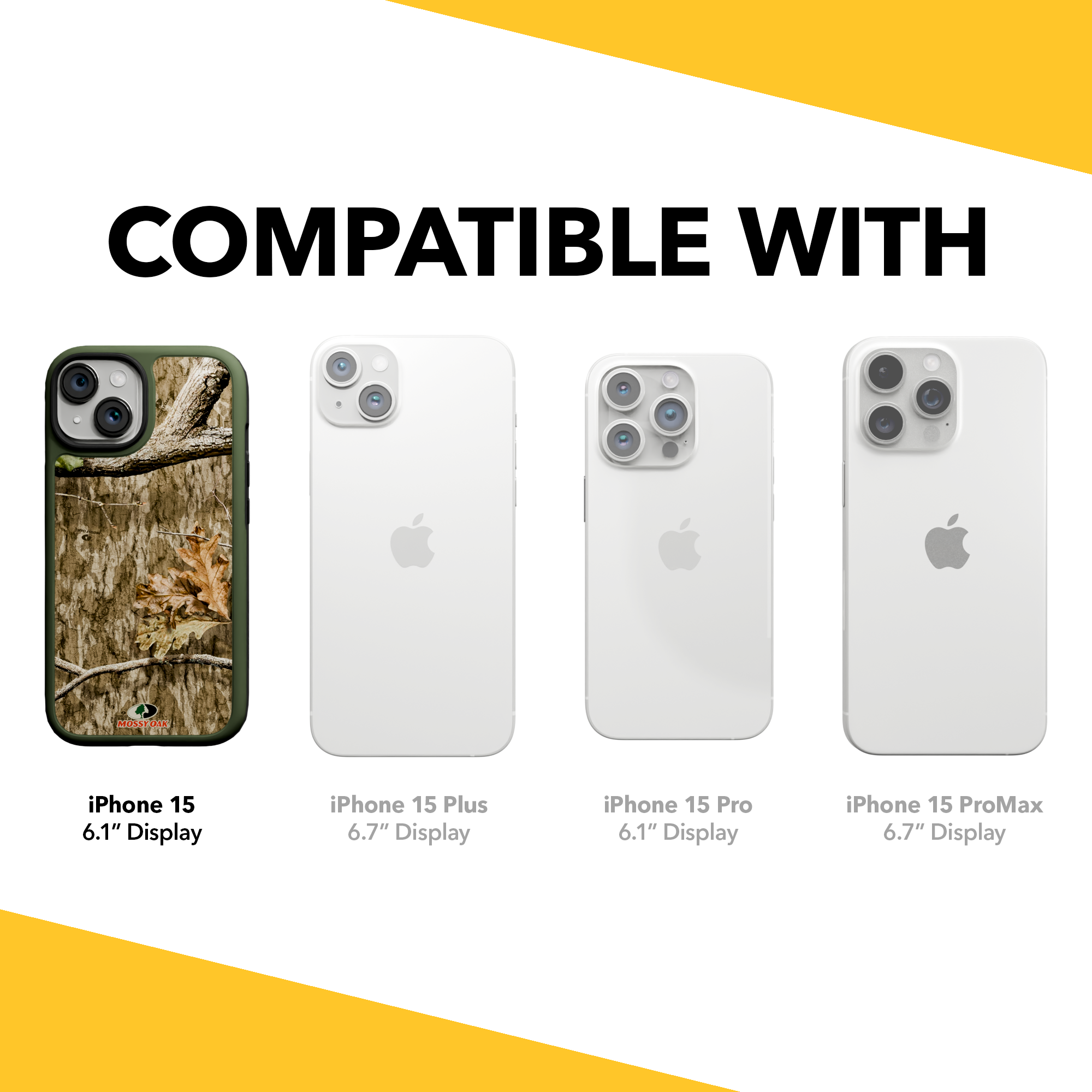 Shock-Absorbent MagSafe® Case for Apple iPhone 15 | Mossy Oak Country Roots Camo