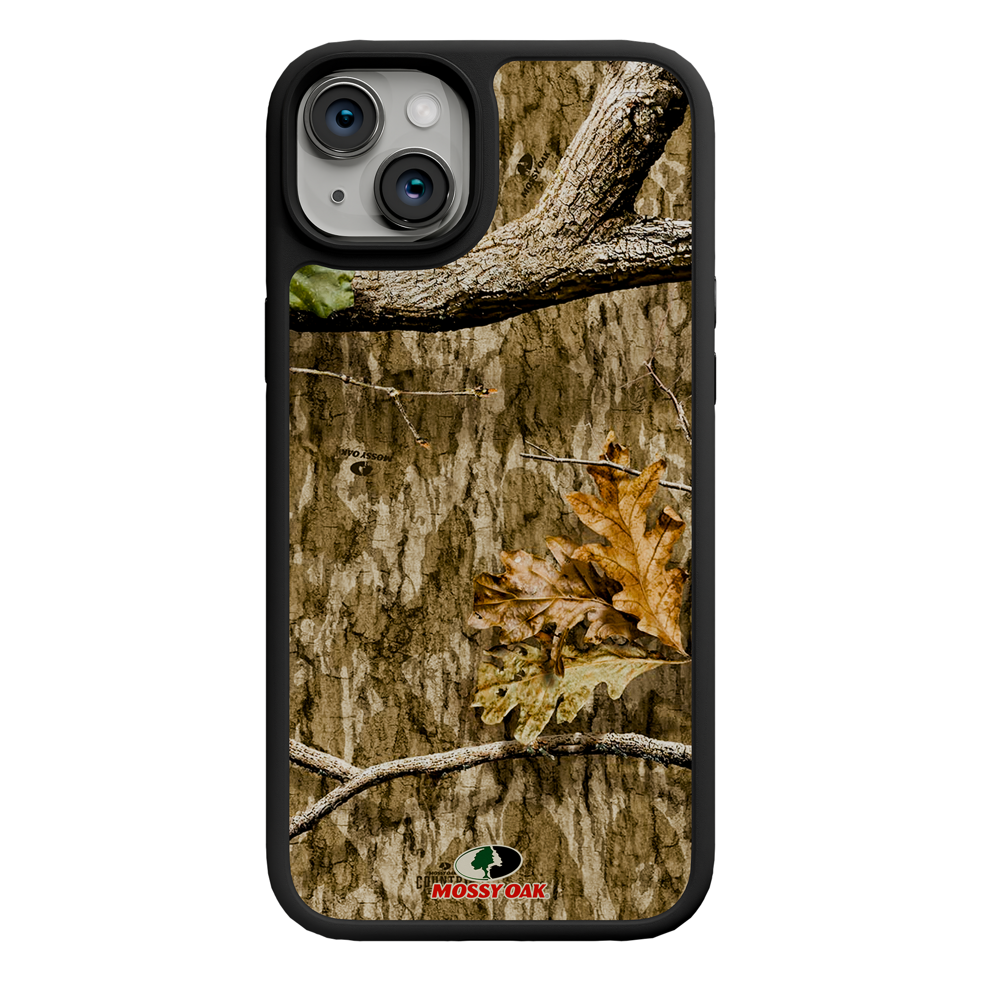 Shock-Absorbent MagSafe® Case for Apple iPhone 15 Plus | Mossy Oak Country Roots Camo Onyx Black